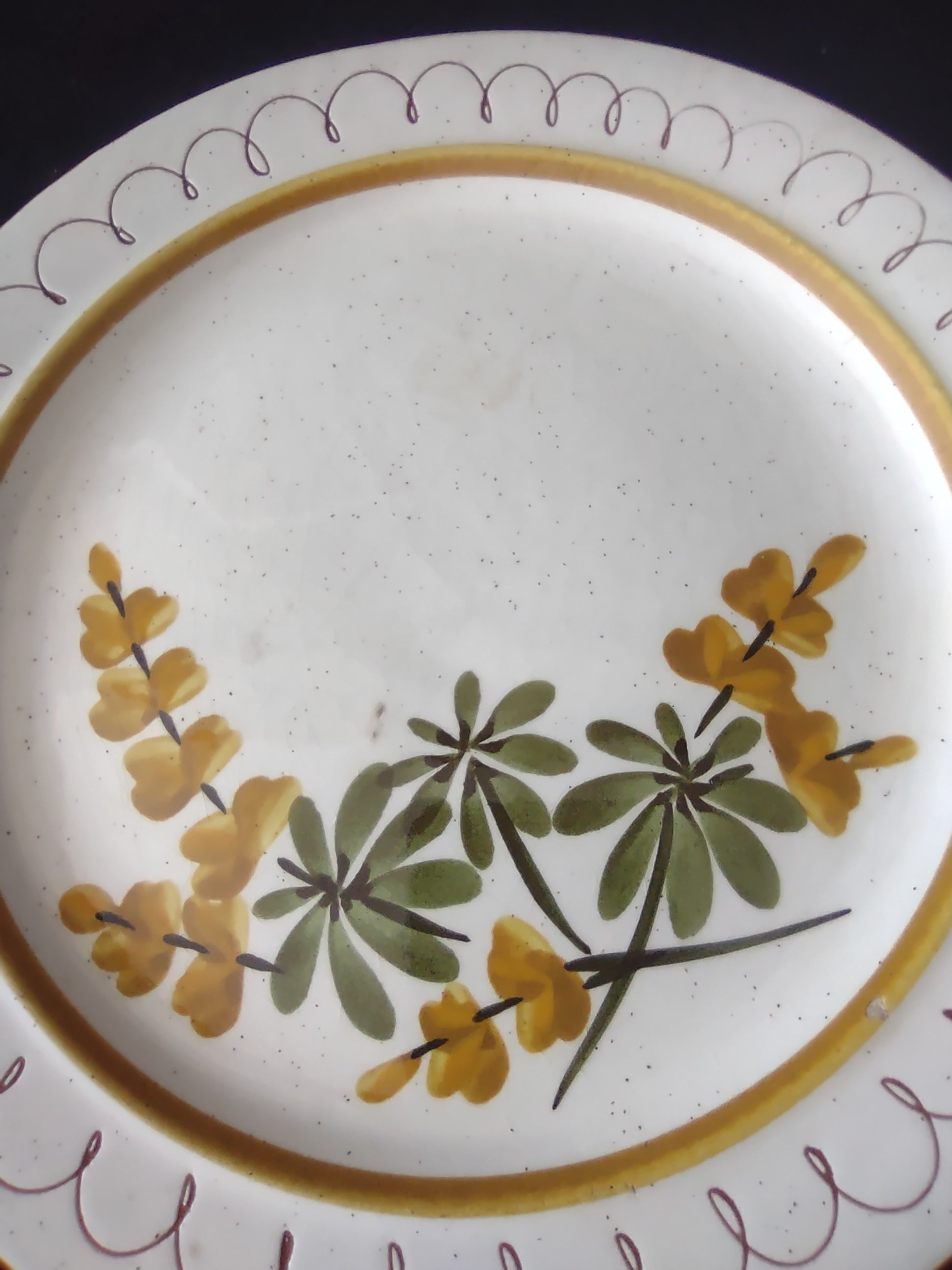 Vintage Stangl Golden Blossom Hand Painted Salad Plates Set of 2 [6723]