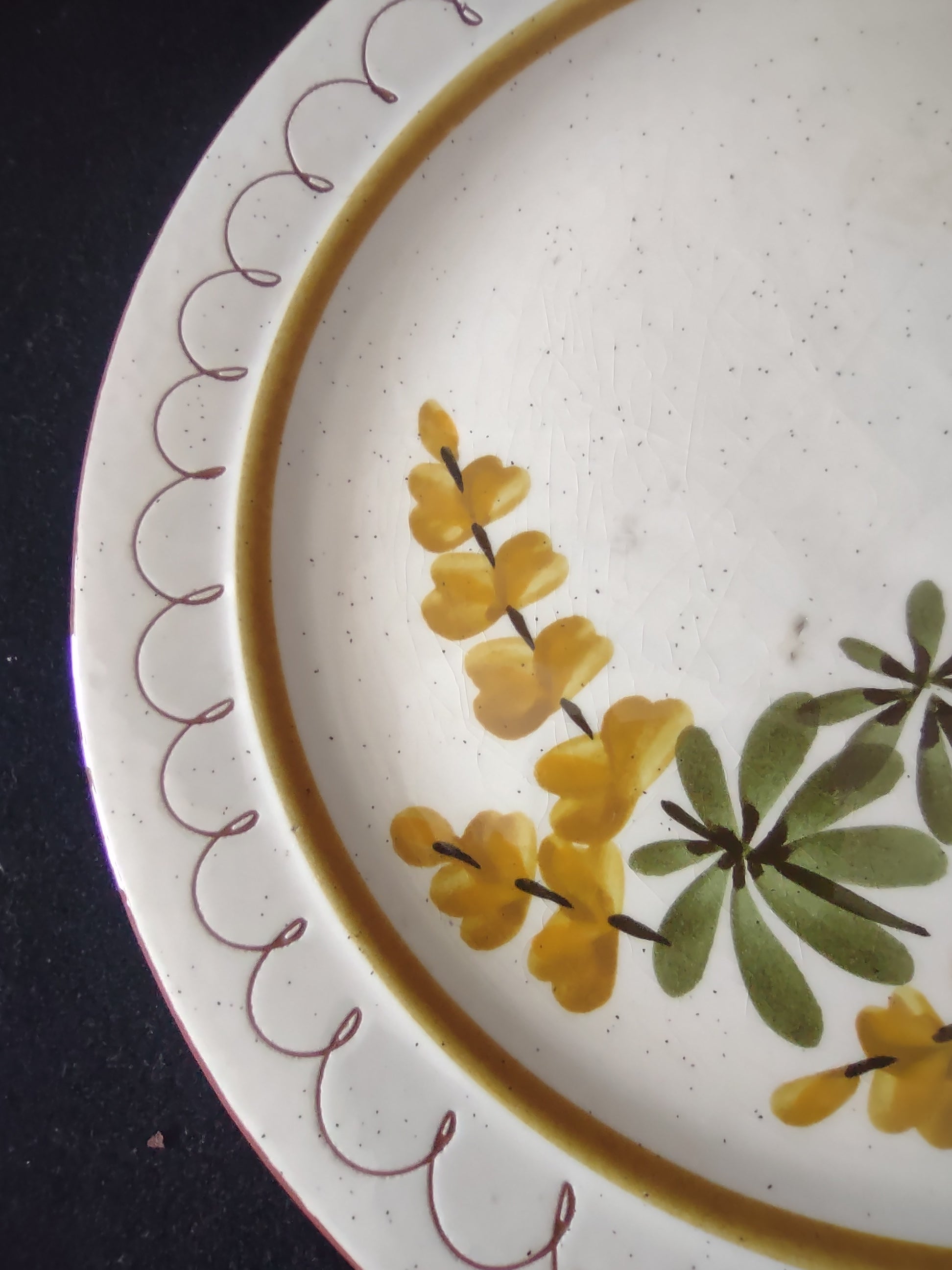 Vintage Stangl Golden Blossom Hand Painted Salad Plates Set of 2 [6723]