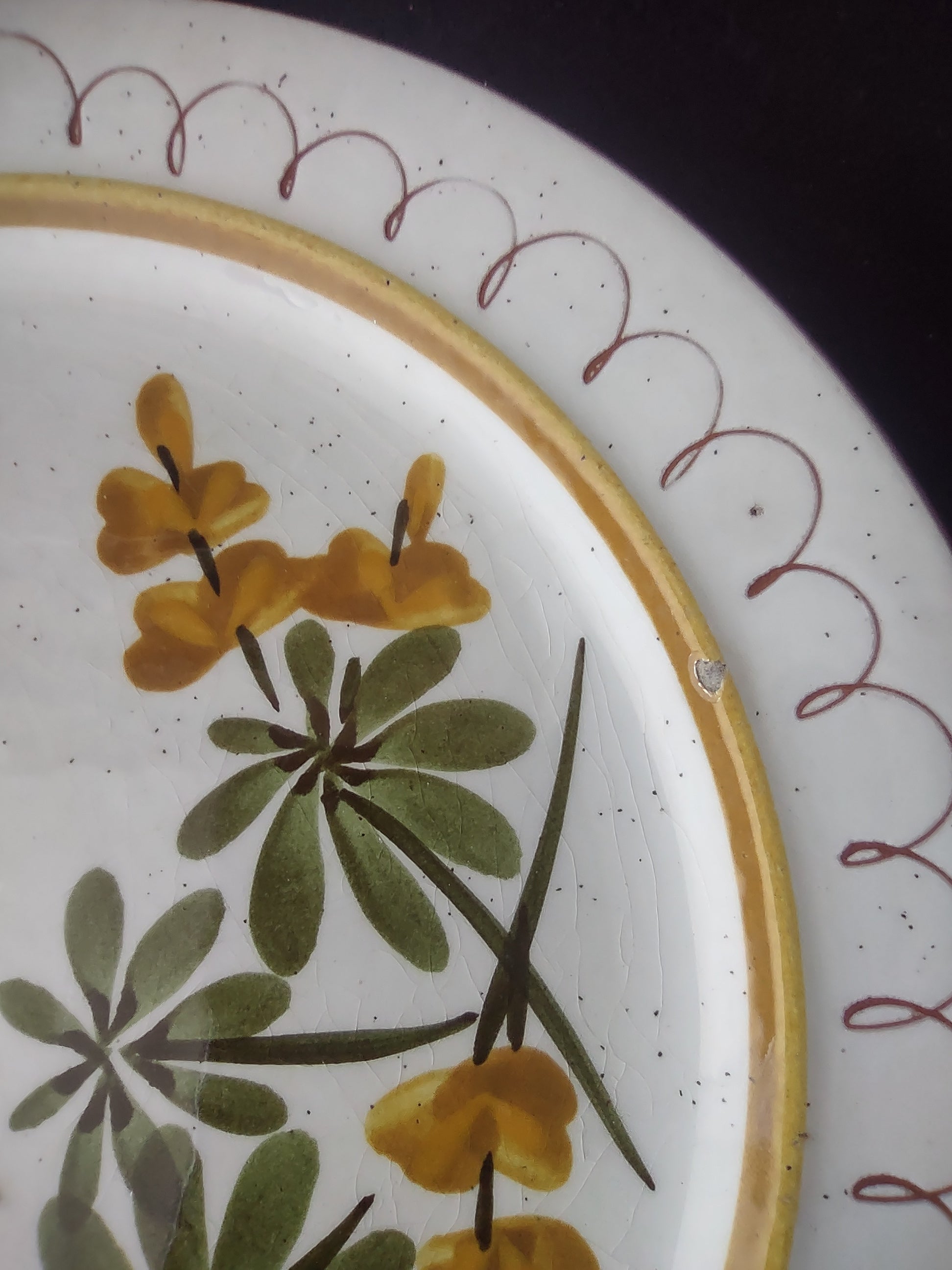 Vintage Stangl Golden Blossom Hand Painted Salad Plates Set of 2 [6723]