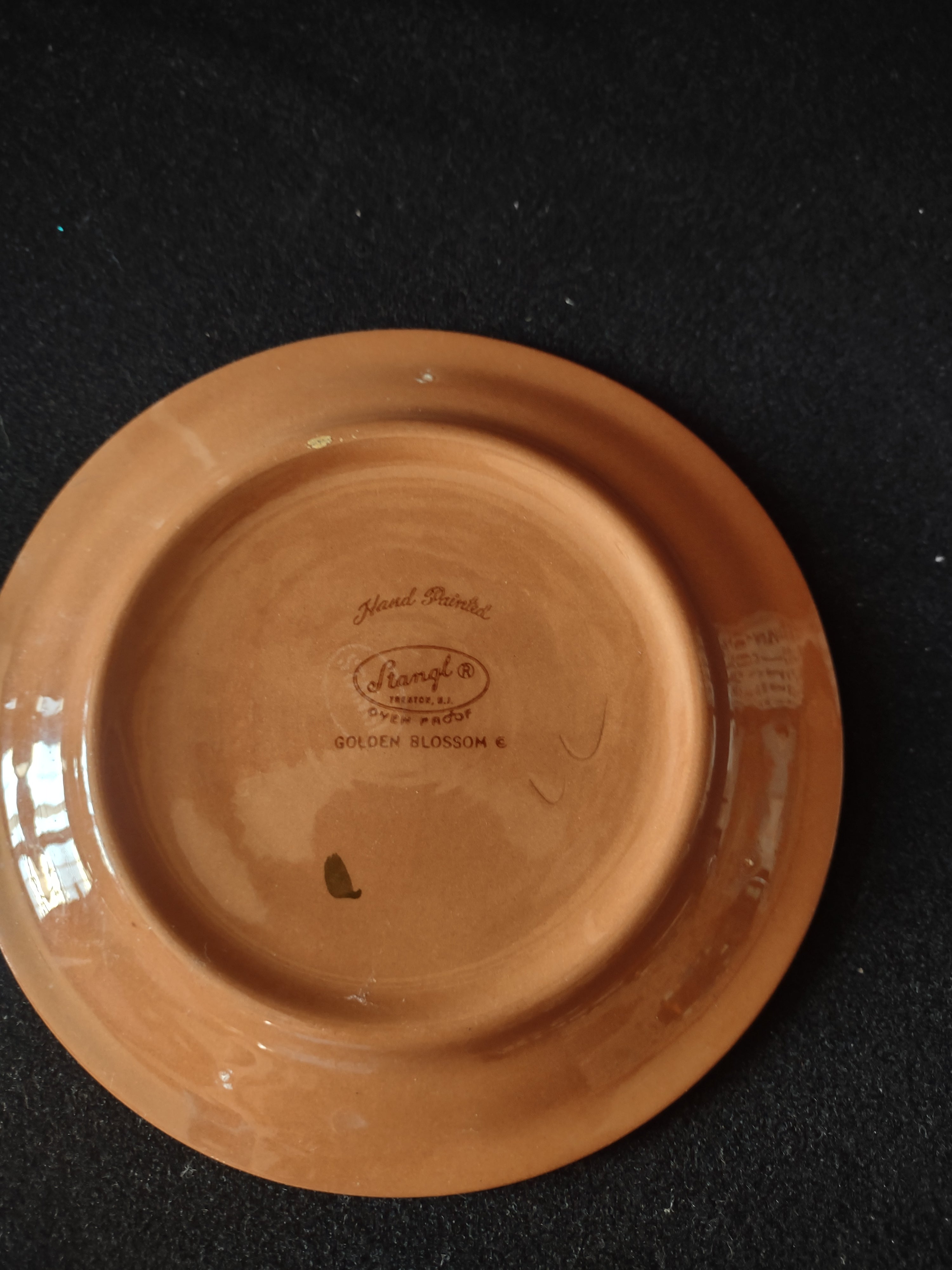 Vintage Stangl Golden Blossom Hand Painted Saucer 6" Stoneware USA [6724]
