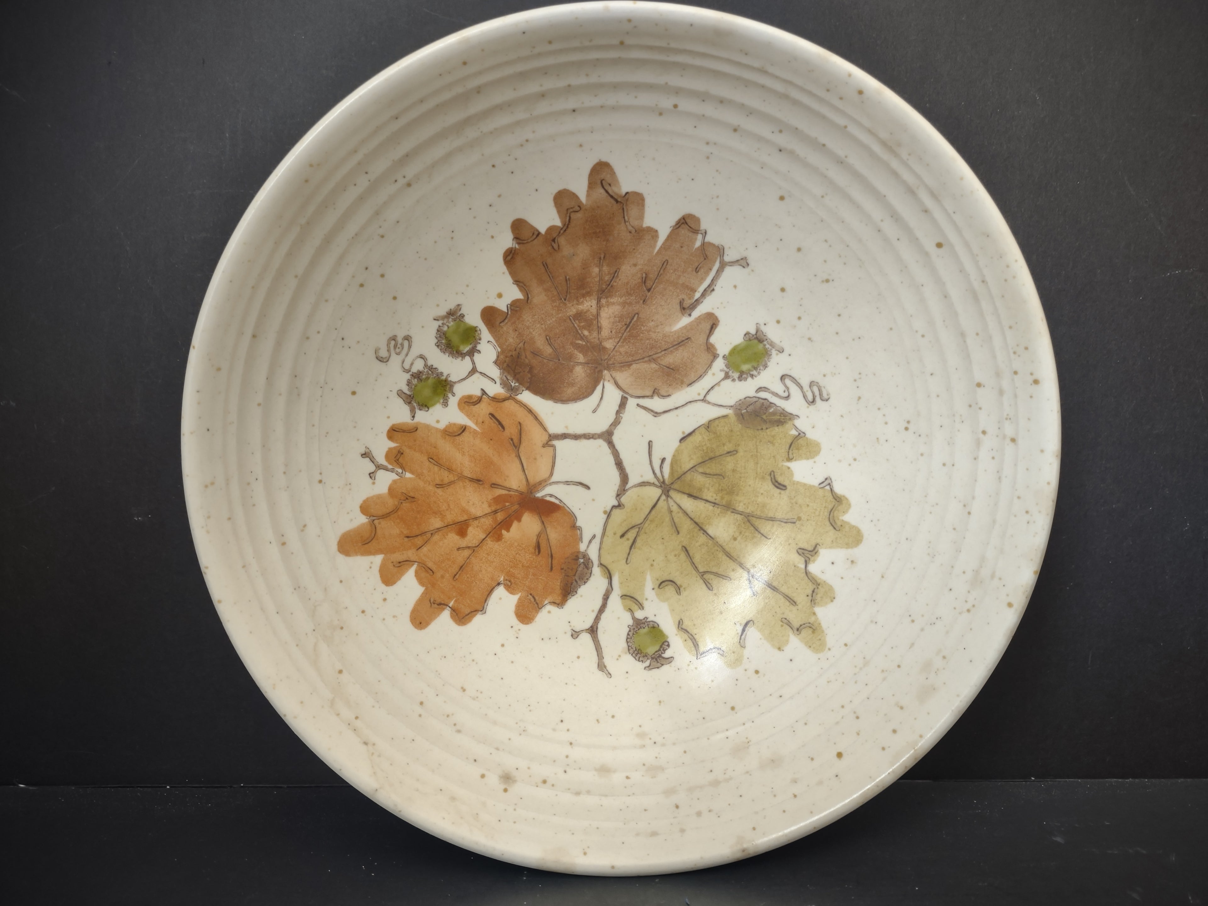 Vintage Metlox Poppytrail Woodland Gold Serving Bowl 9" [6737]