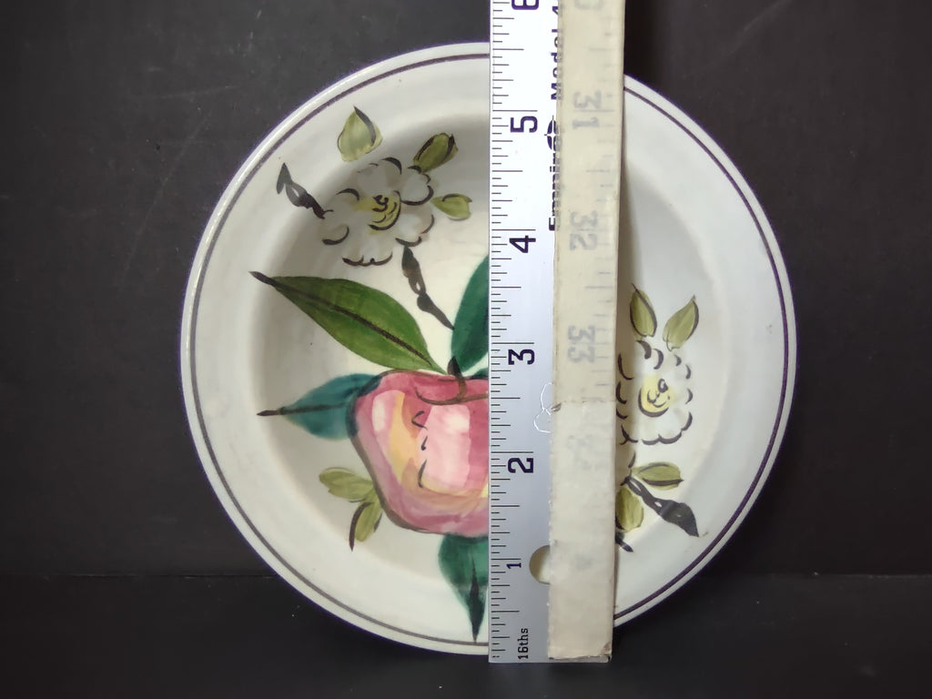 Vintage Red Wing Apple & Floral Hand-Painted Berry Bowl 6" [6732]