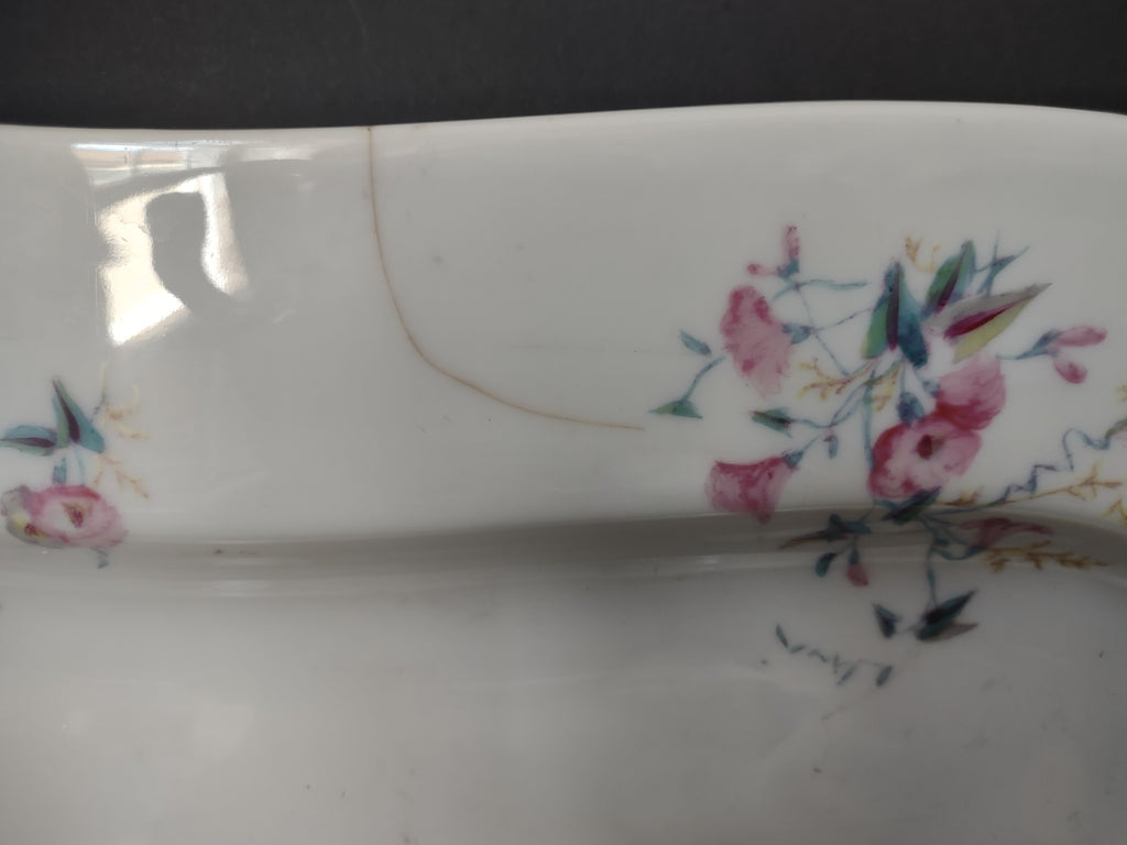 Antique Marx Gutherz Porcelain Platter Pink Floral Sprigs [6729]