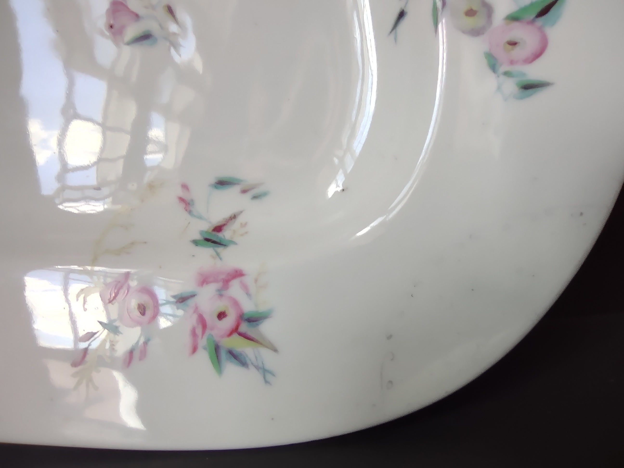 Antique Marx Gutherz Porcelain Platter Pink Floral Sprigs [6729]
