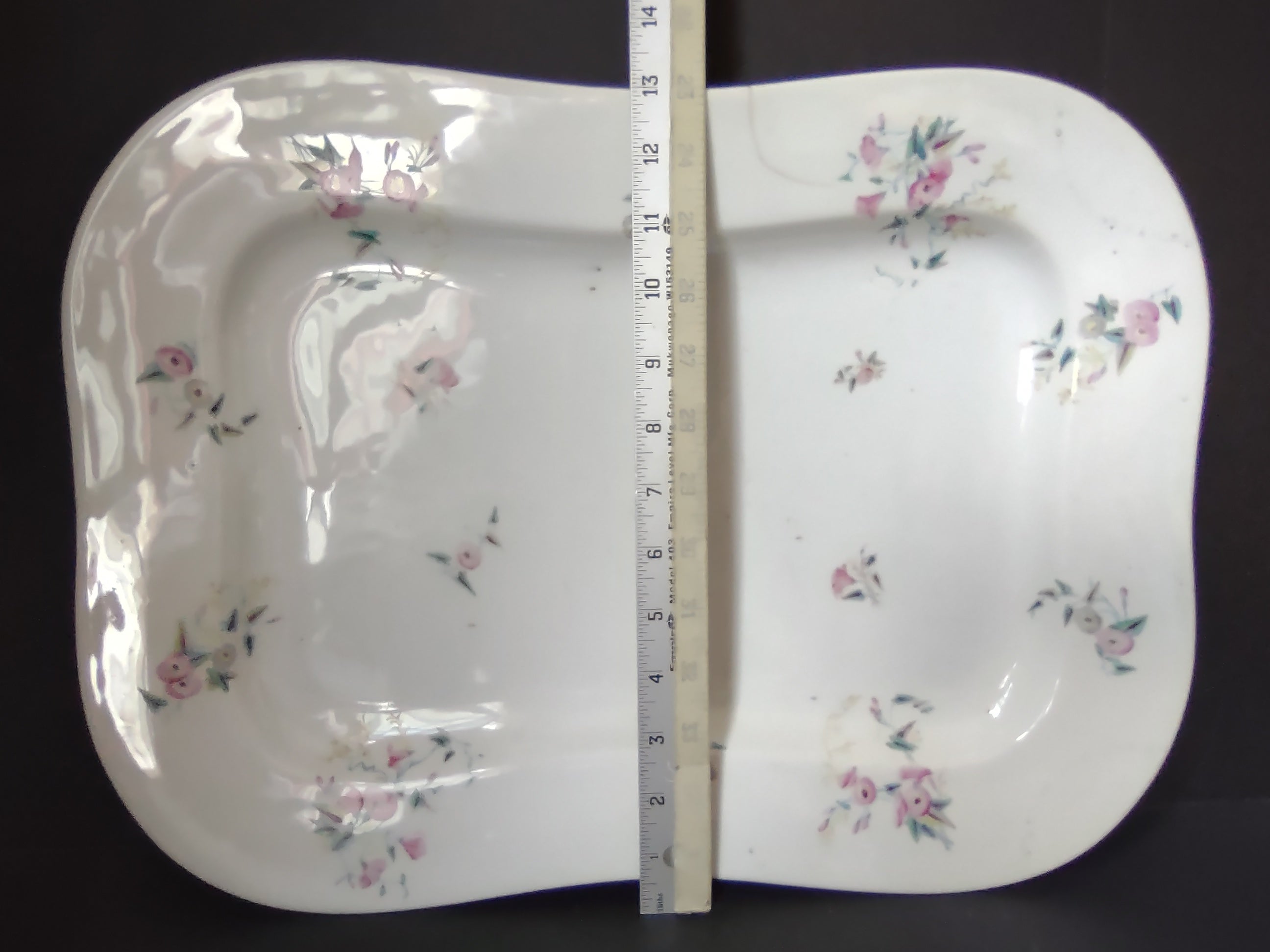 Antique Marx Gutherz Porcelain Platter Pink Floral Sprigs [6729]