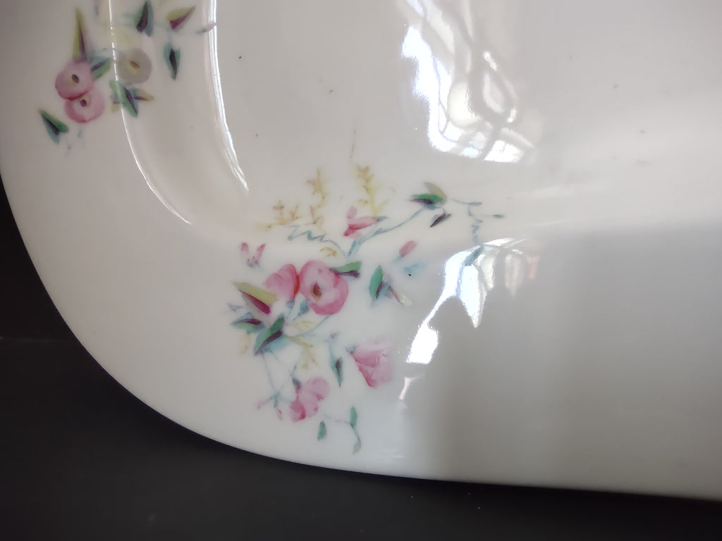 Antique Marx Gutherz Porcelain Platter Pink Floral Sprigs [6729]