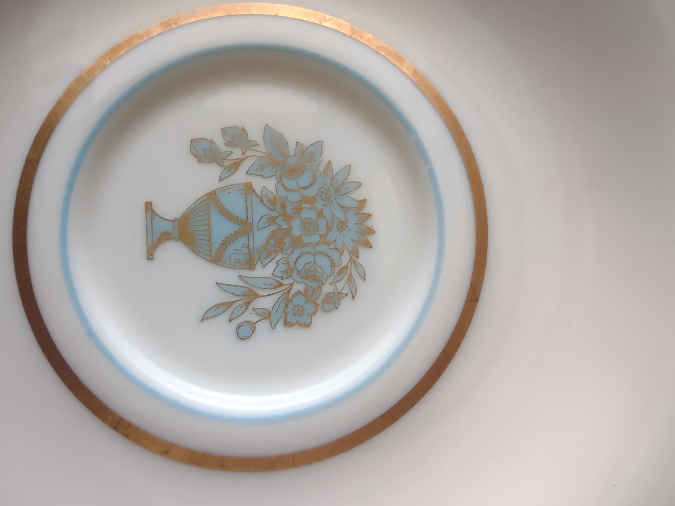 Vintage Castleton China Dorset Cup & Saucer Set Blue Gold [6740]