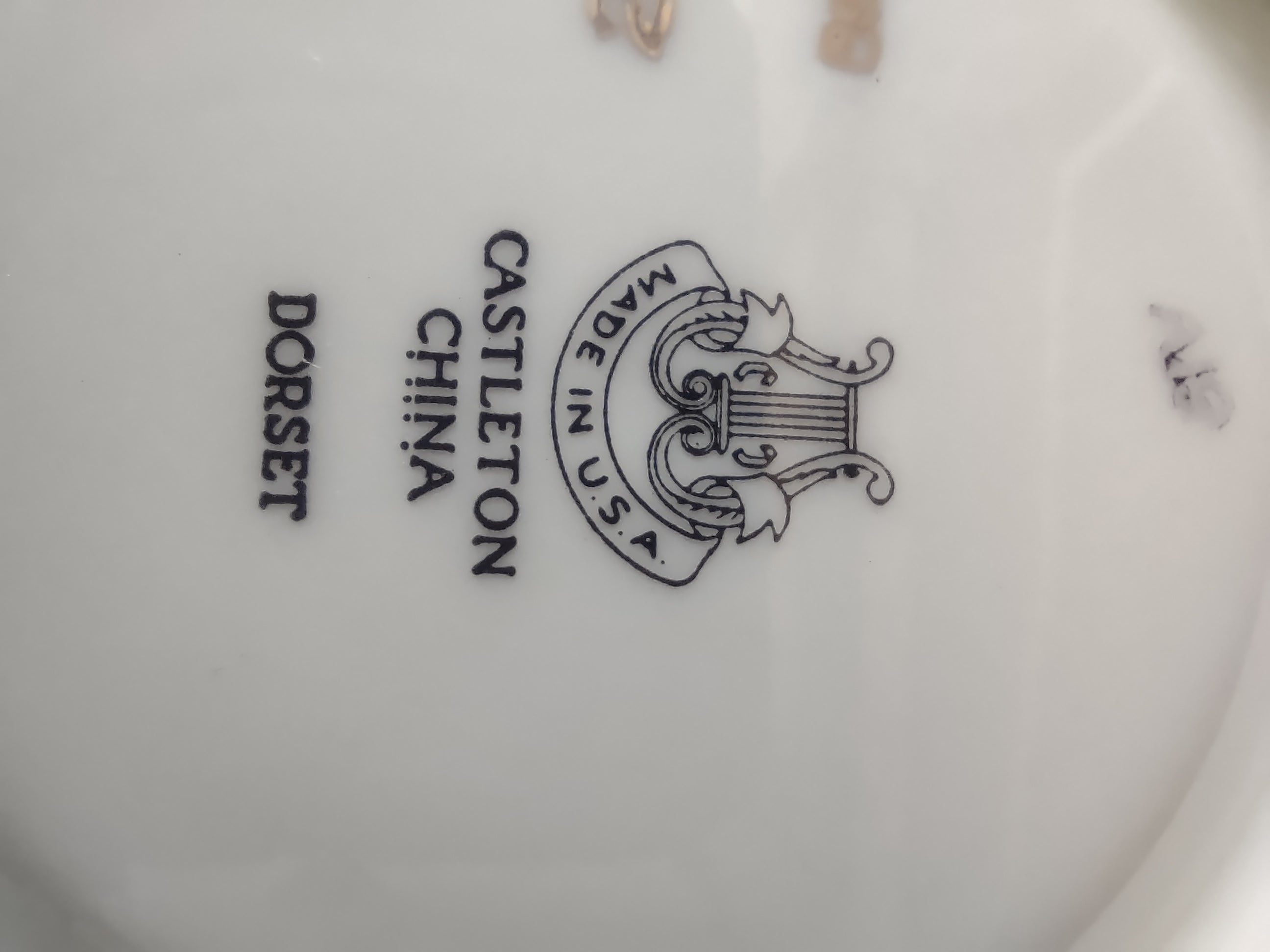 Vintage Castleton China Dorset Cup & Saucer Set Blue Gold [6740]