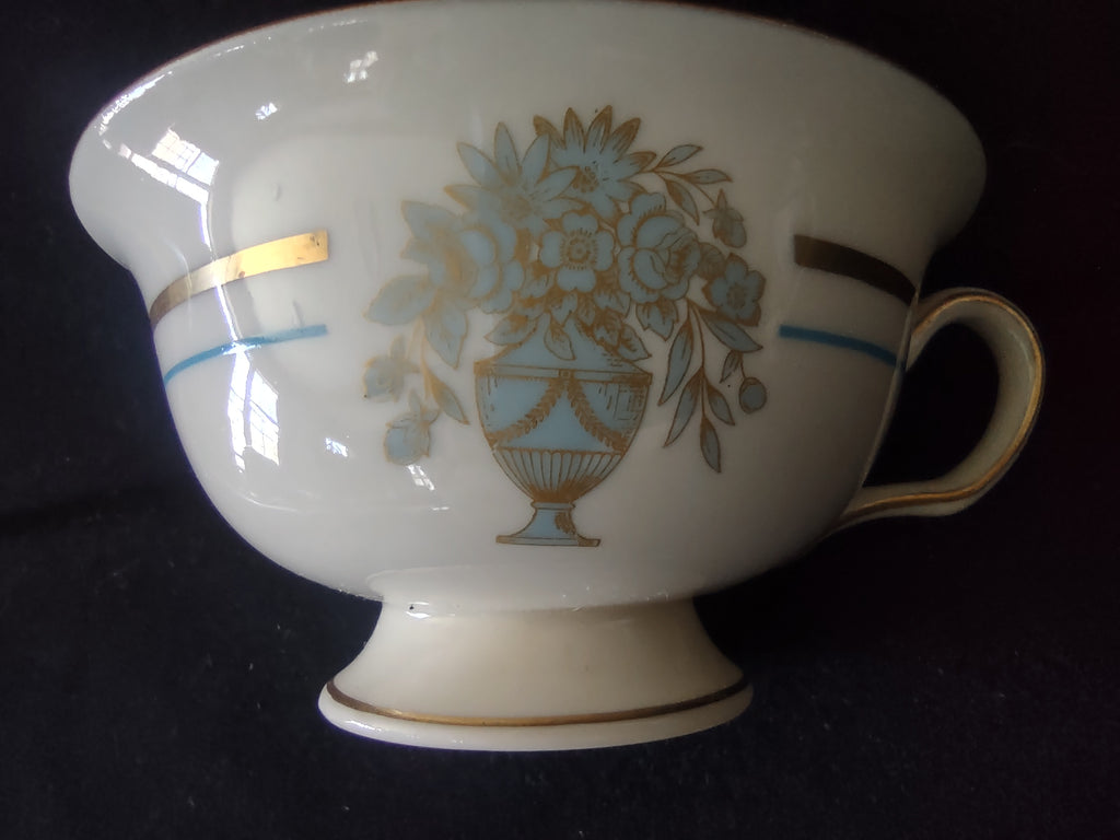 Vintage Castleton China Dorset Cup & Saucer Set Blue Gold [6740]