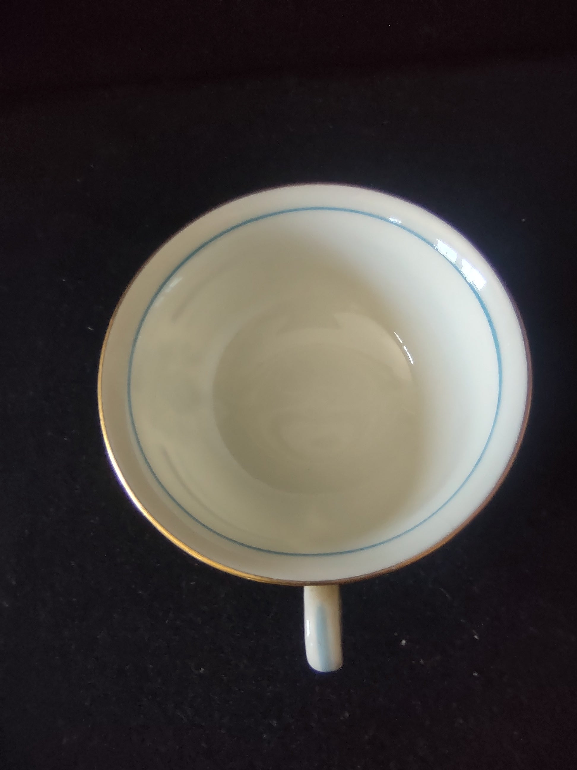 Vintage Castleton China Dorset Cup & Saucer Set Blue Gold [6740]