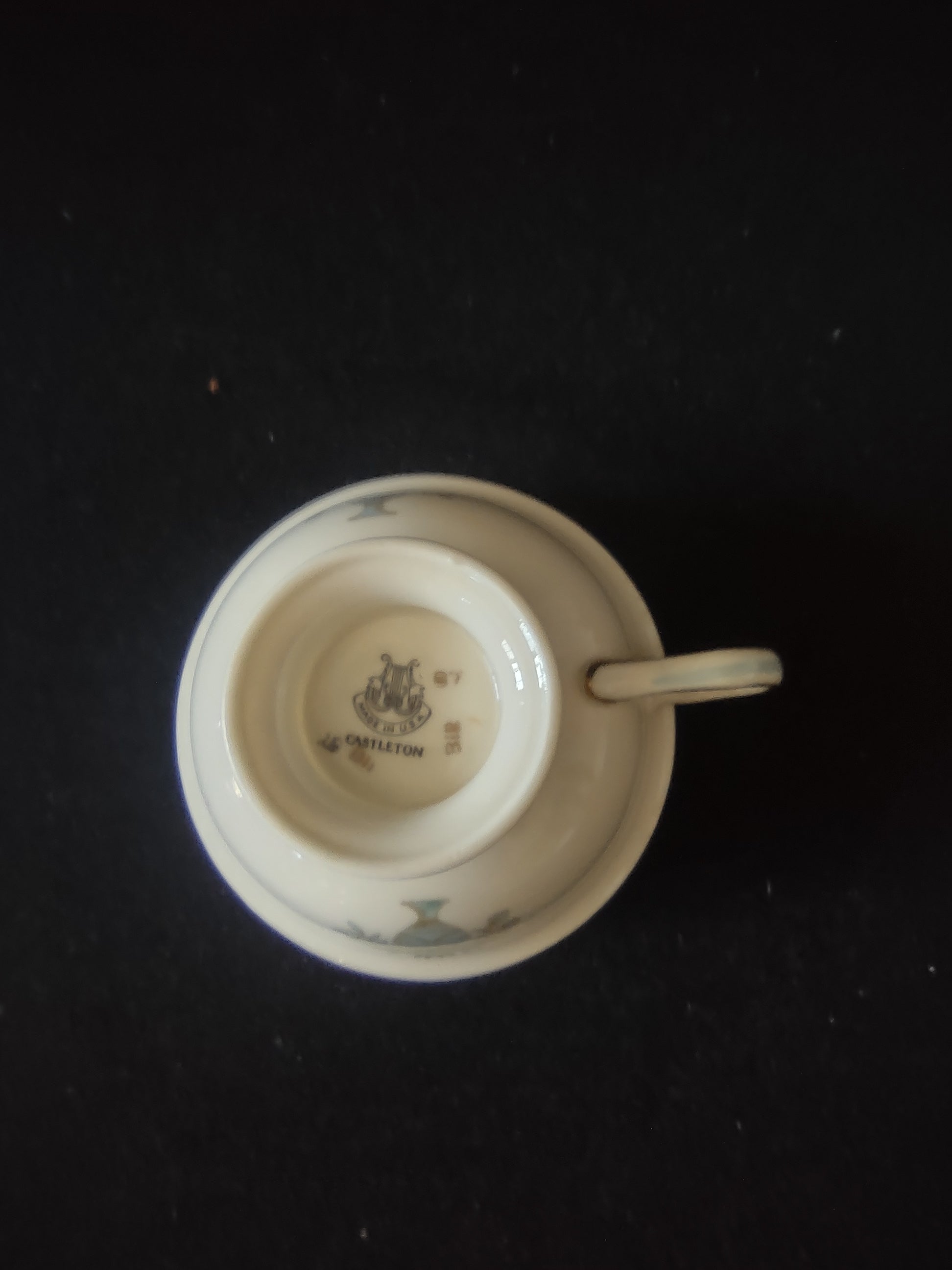 Vintage Castleton China Dorset Cup & Saucer Set Blue Gold [6740]