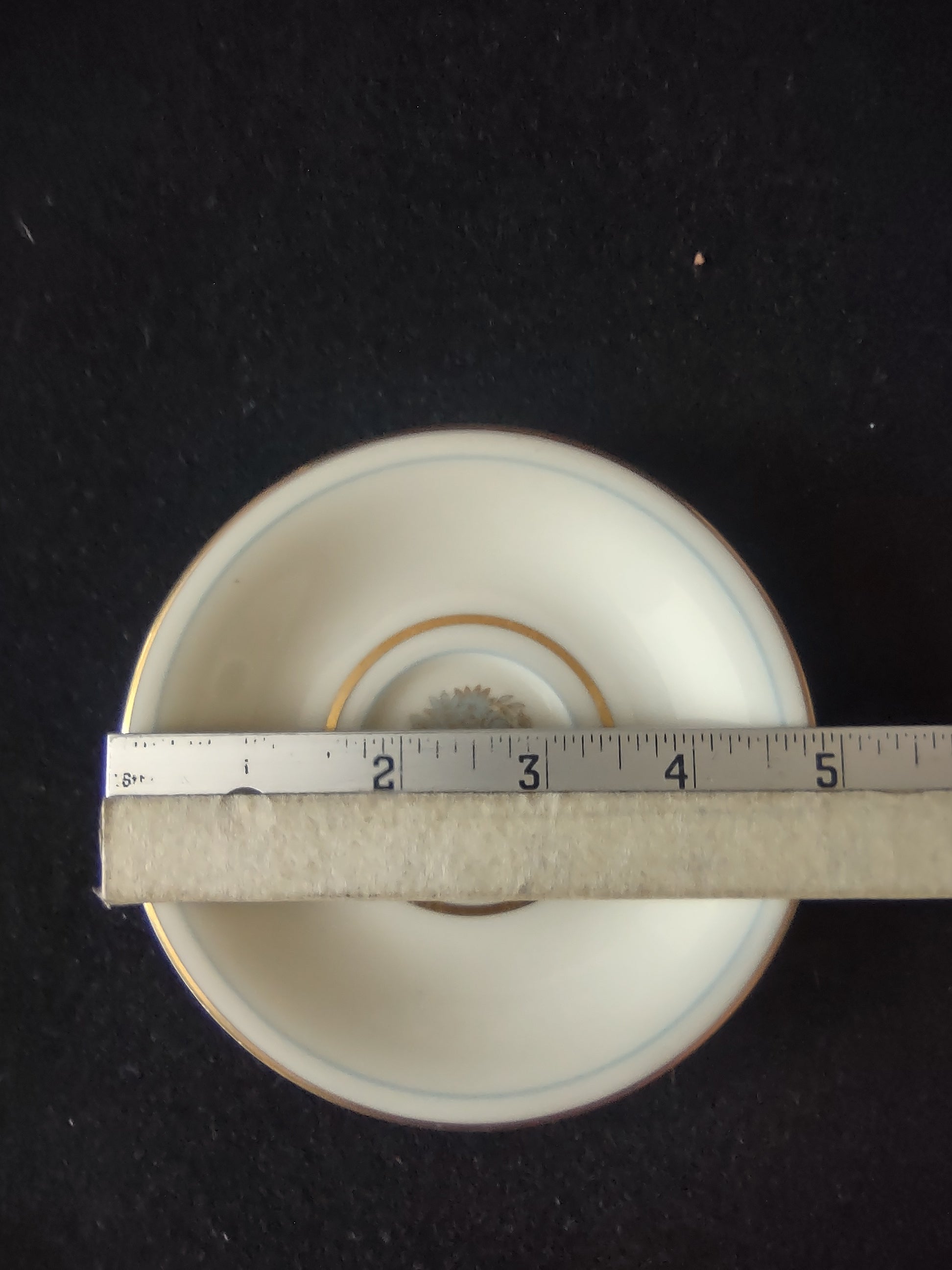 Vintage Castleton China Dorset Demitasse Cup & Saucer Blue & Gold [6742]