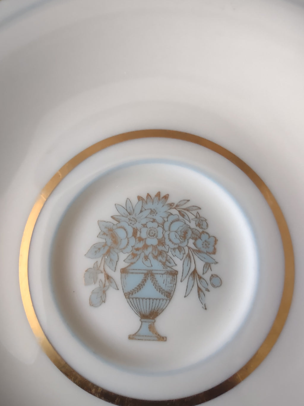 Vintage Castleton China Dorset Demitasse Cup & Saucer Blue & Gold [6742]