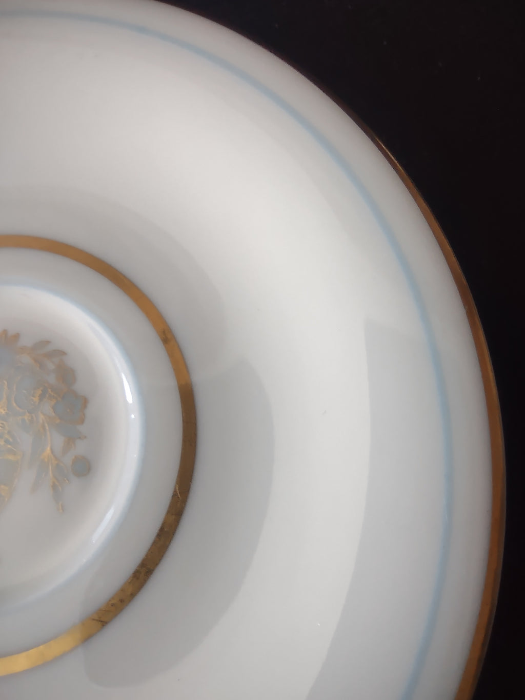 Vintage Castleton China Dorset Demitasse Cup & Saucer Blue & Gold [6742]