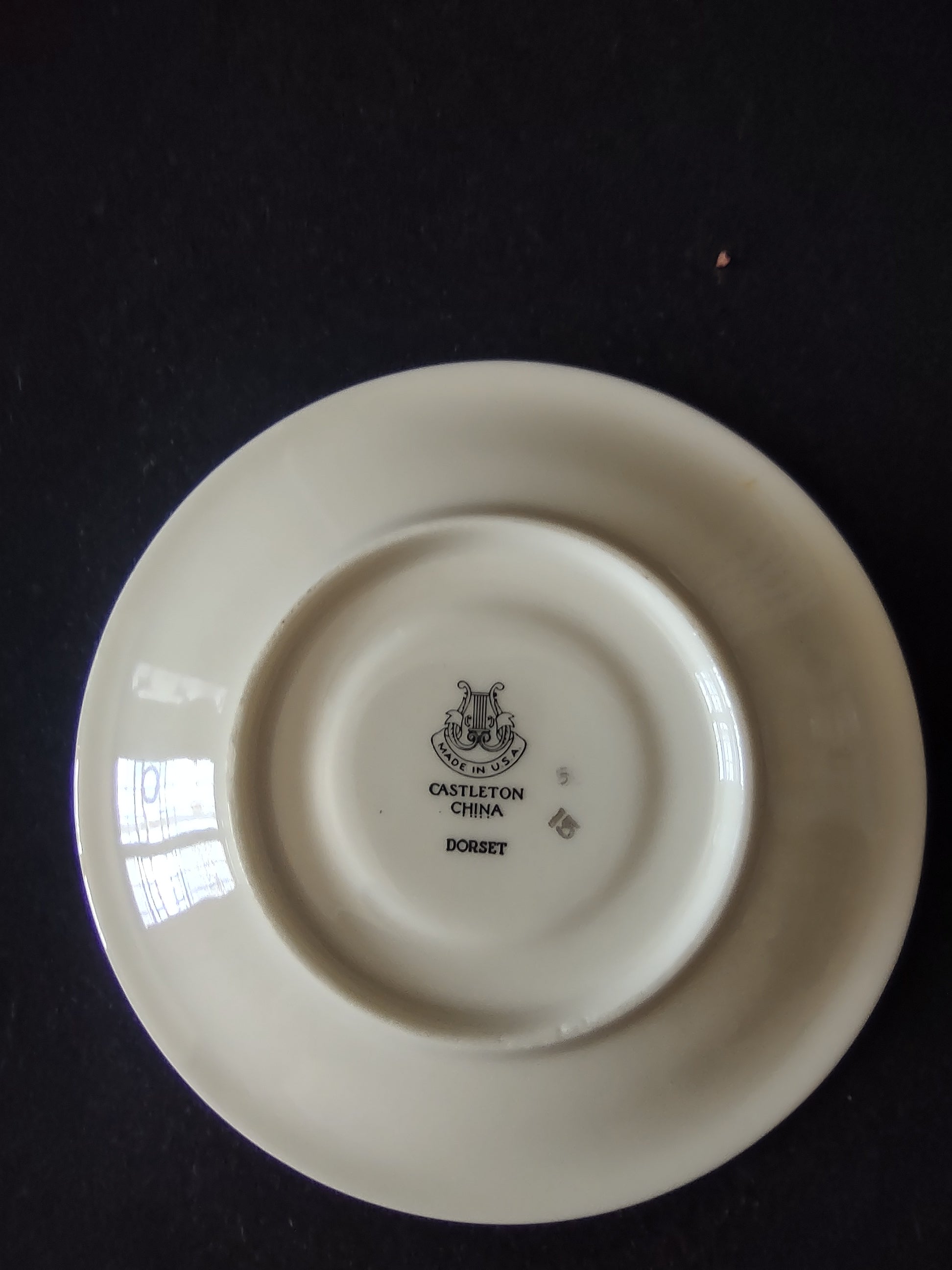 Vintage Castleton China Dorset Demitasse Cup & Saucer Blue & Gold [6742]