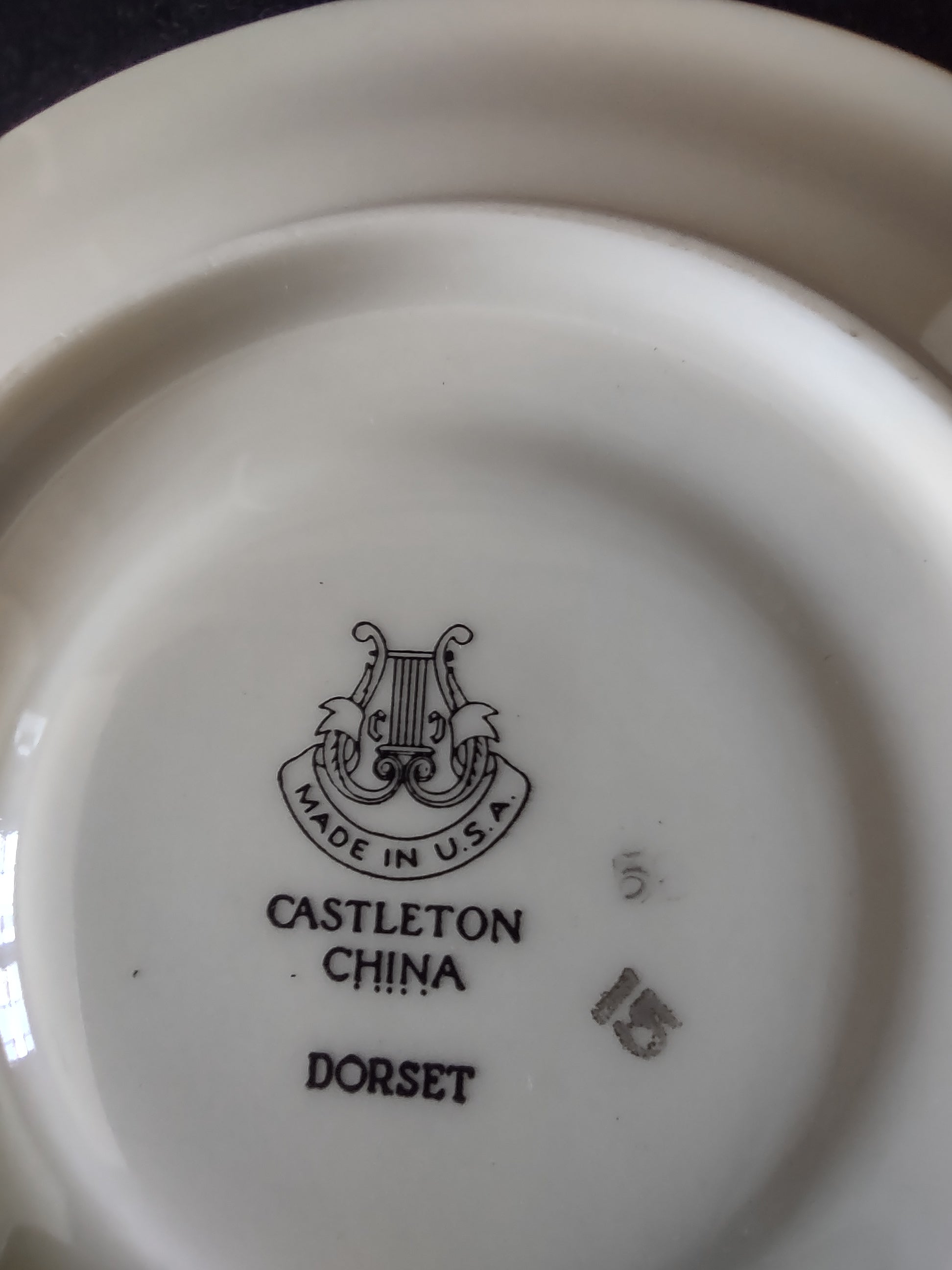 Vintage Castleton China Dorset Demitasse Cup & Saucer Blue & Gold [6742]