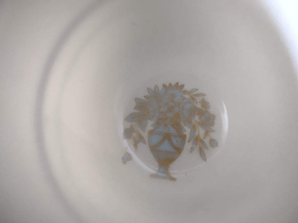 Vintage Castleton China Dorset Demitasse Cup & Saucer Blue & Gold [6742]