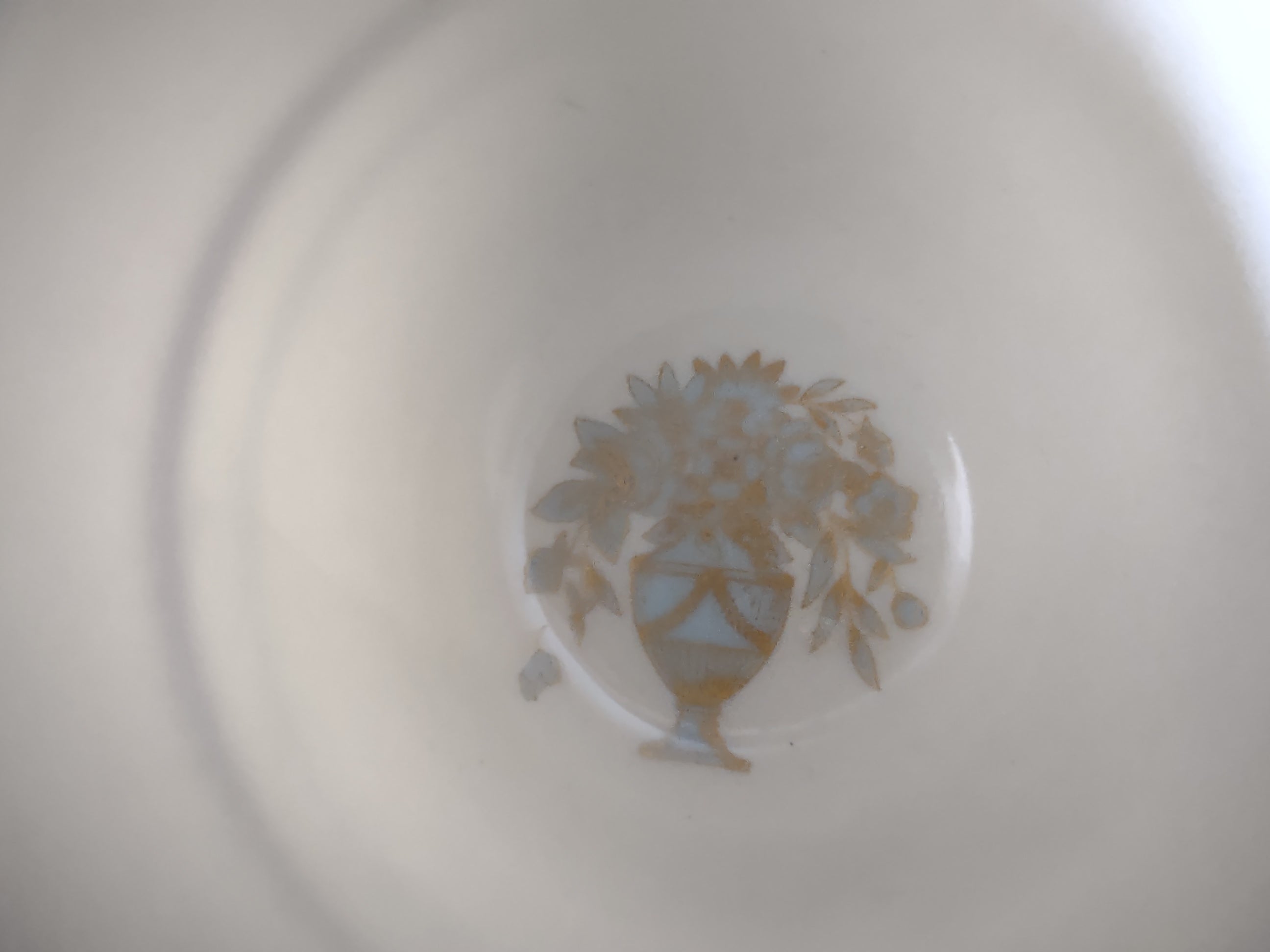 Vintage Castleton China Dorset Demitasse Cup & Saucer Blue & Gold [6742]