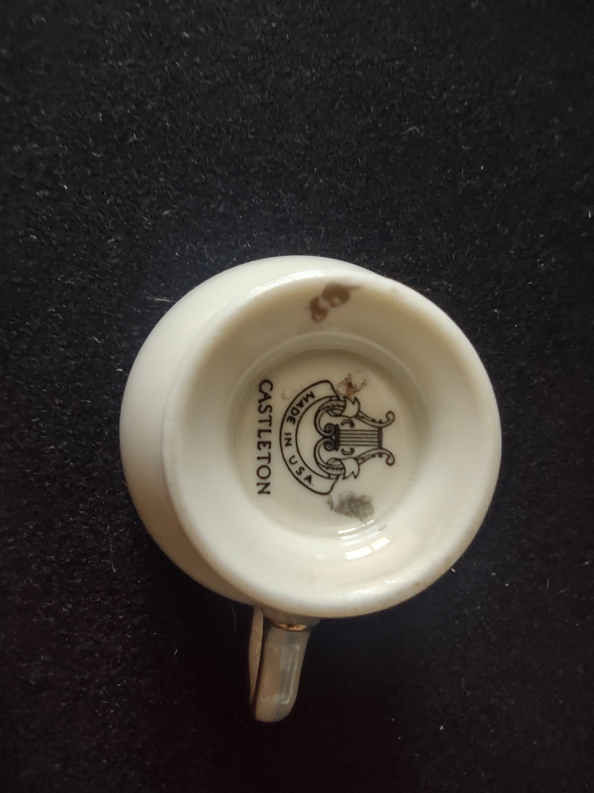 Vintage Castleton China Dorset Demitasse Cup & Saucer Blue & Gold [6742]