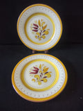 Vintage Stangl Pottery Provincial Plates 8" Yellow & Burgundy Set of 2 [6743]