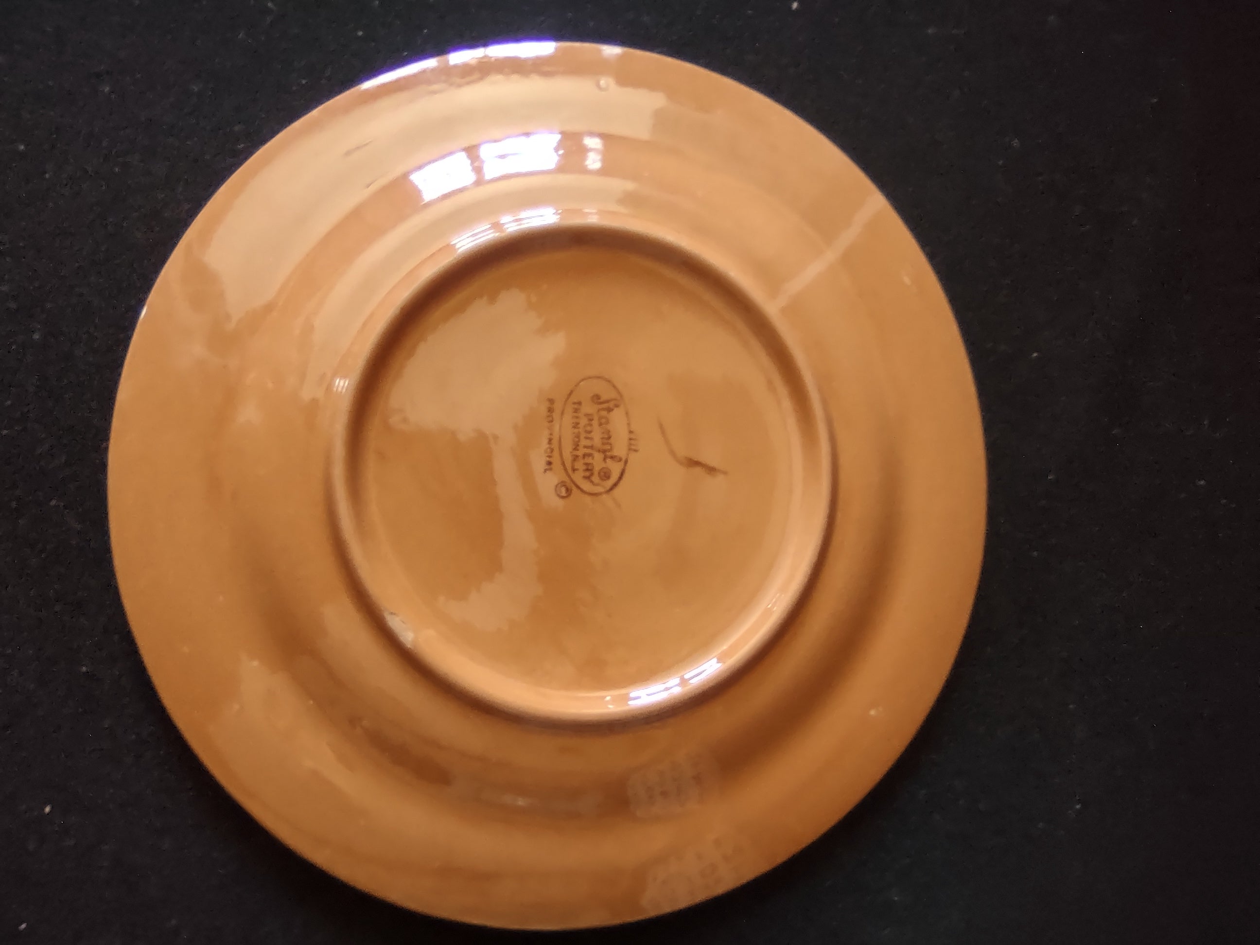 Vintage Stangl Pottery Provincial Plates 8" Yellow & Burgundy Set of 2 [6743]