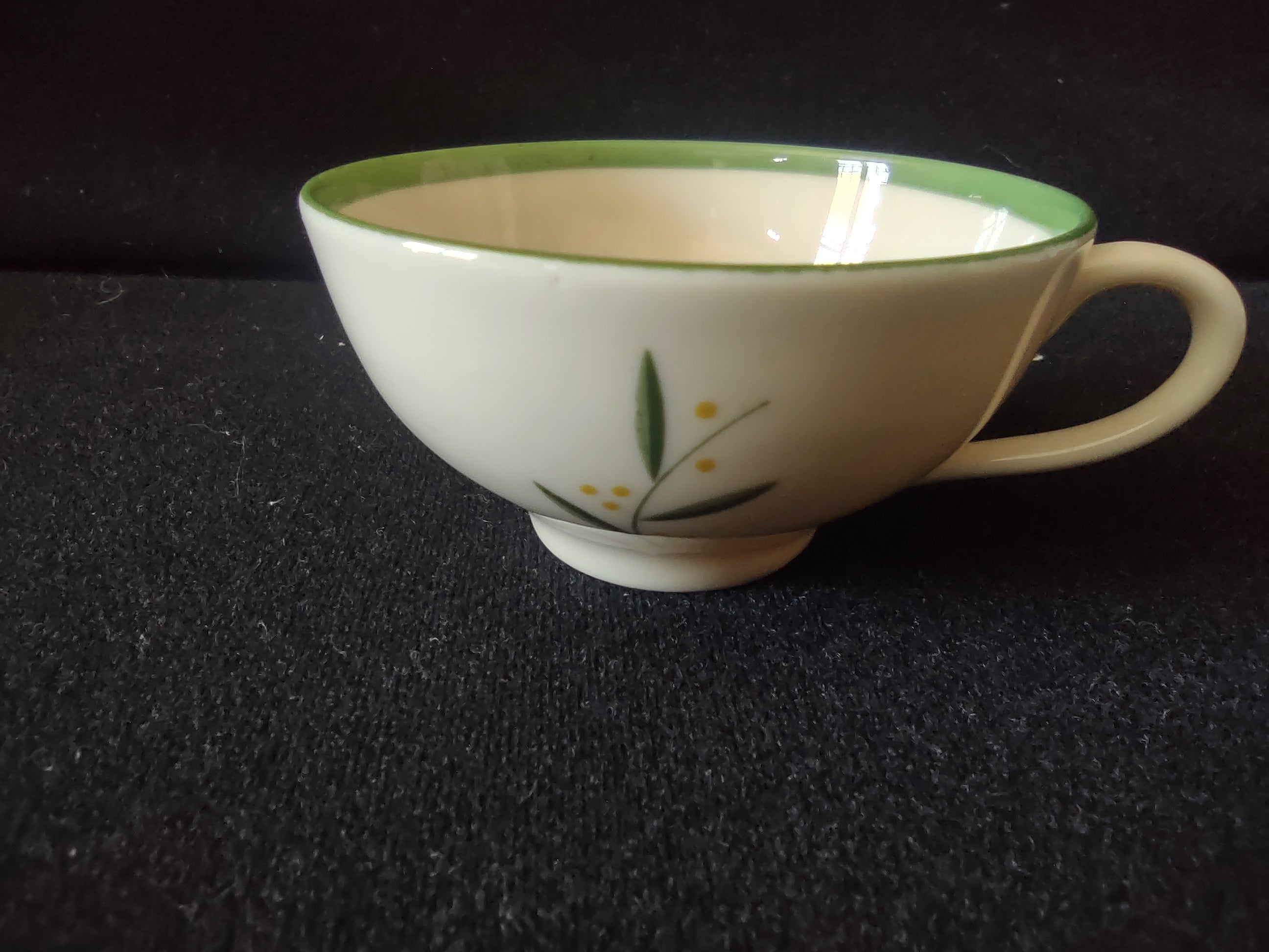 Vintage Franciscan Westwood Demitasse Cup Off-White Green Rim California [6745]