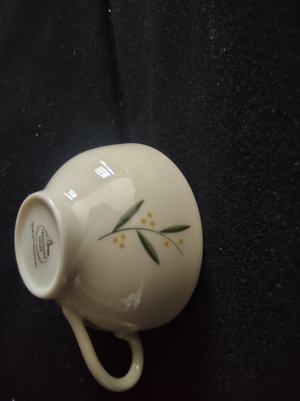 Vintage Franciscan Westwood Demitasse Cup Off-White Green Rim California [6745]