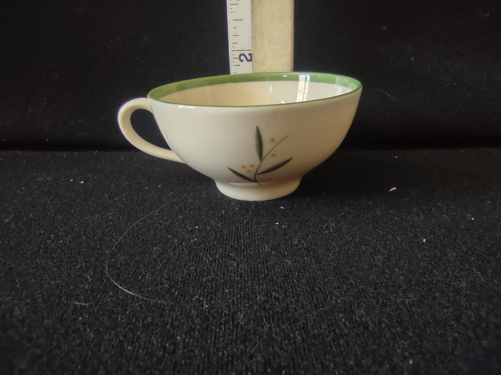 Vintage Franciscan Westwood Demitasse Cup Off-White Green Rim California [6745]