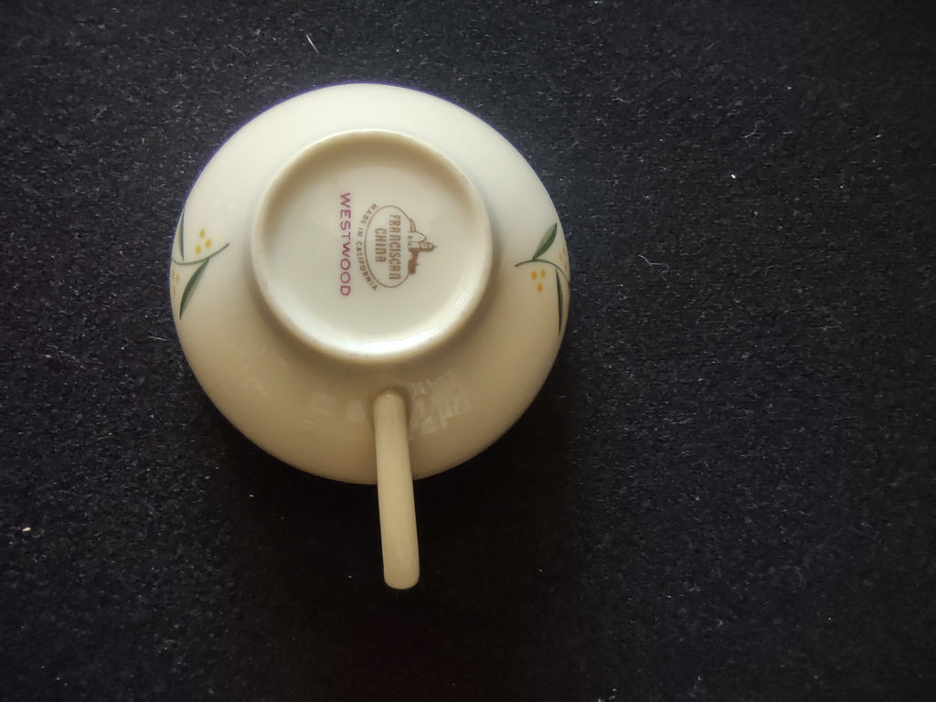 Vintage Franciscan Westwood Demitasse Cup Off-White Green Rim California [6745]