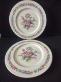 Vintage Castleton Manor Dinner Plates Pink Floral Set of 2 [6749]