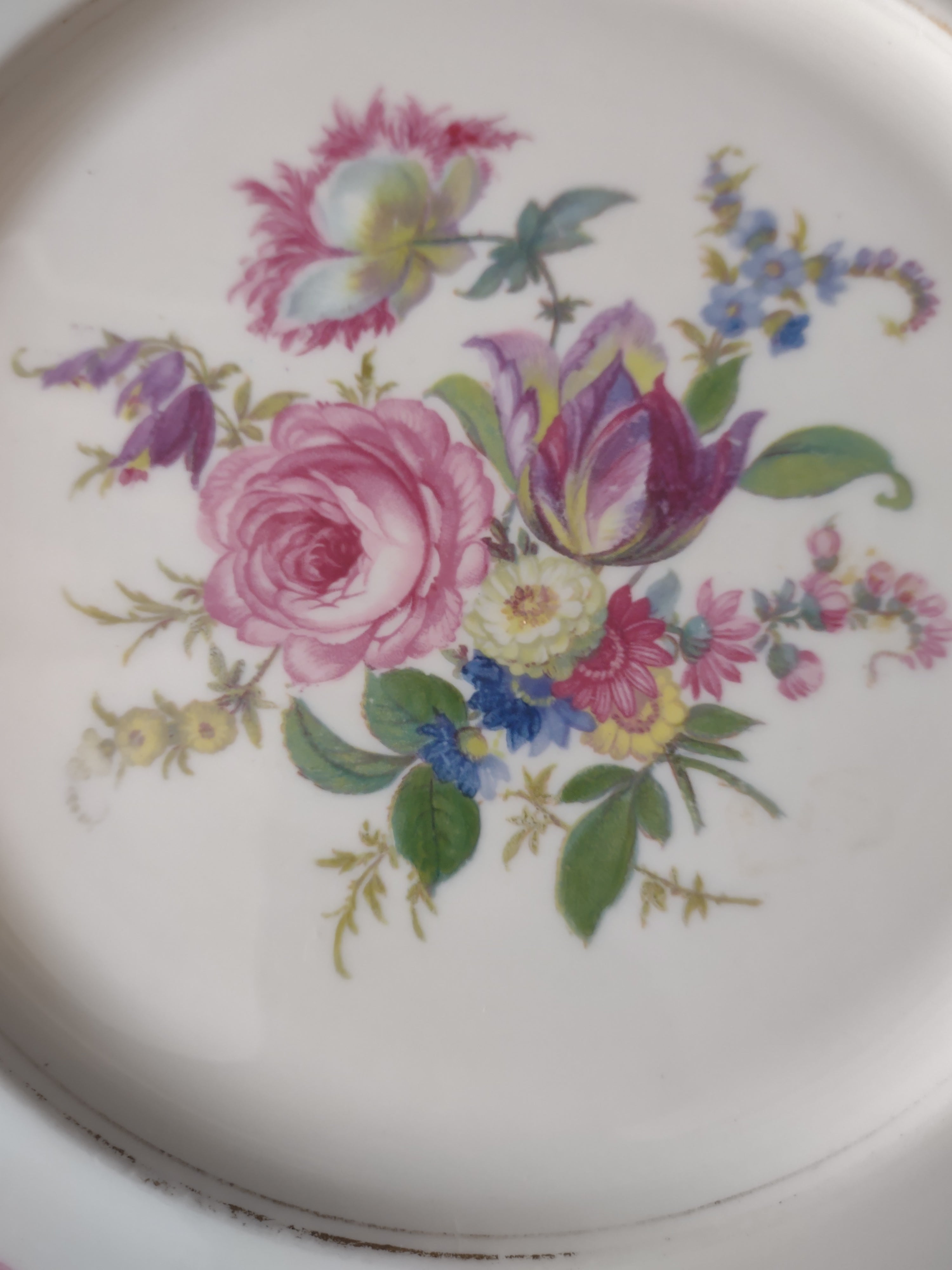 Vintage Castleton Manor Dinner Plates Pink Floral Set of 2 [6749]
