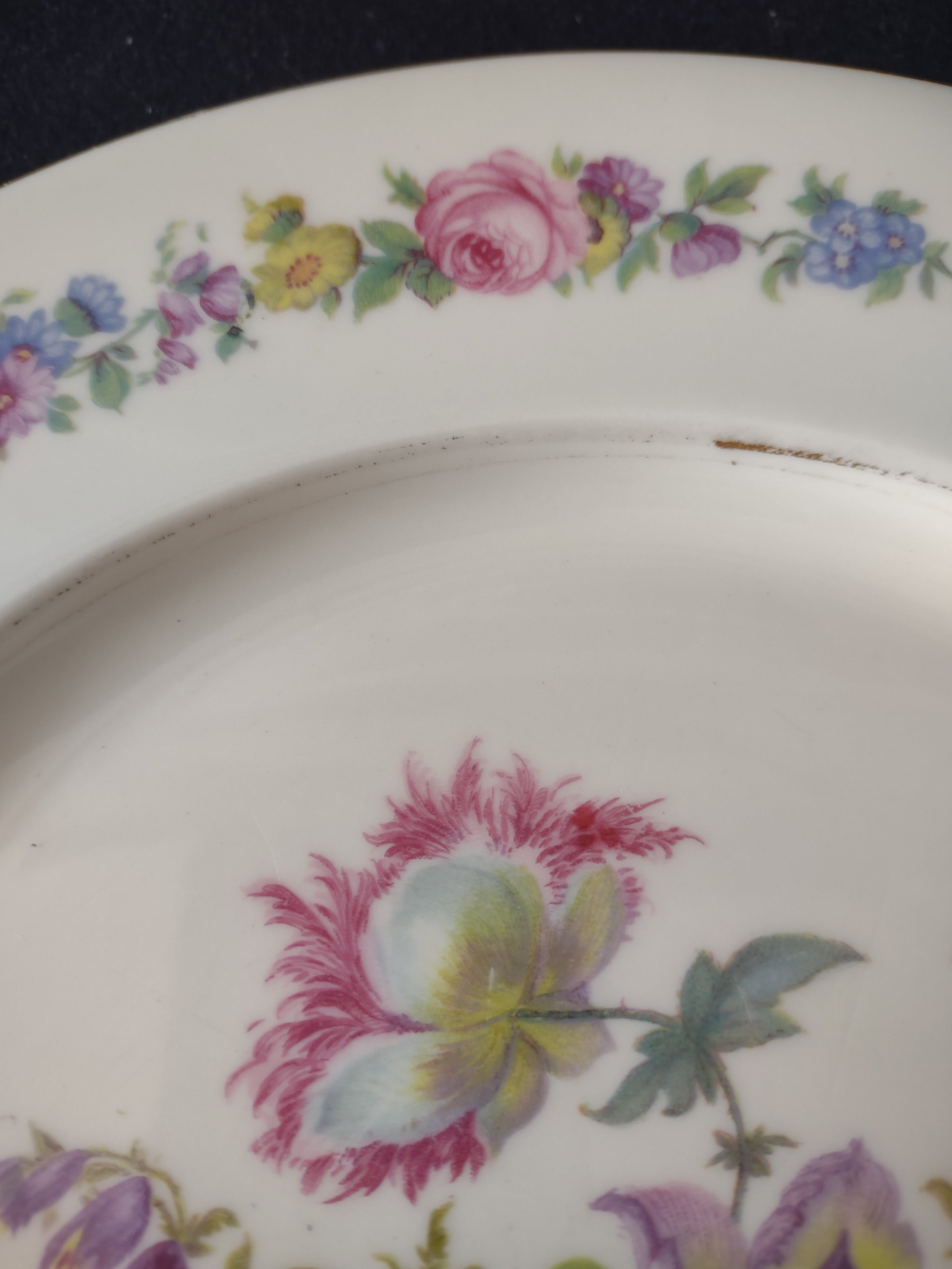 Vintage Castleton Manor Dinner Plates Pink Floral Set of 2 [6749]