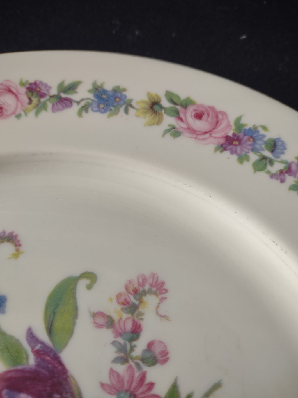Vintage Castleton Manor Dinner Plates Pink Floral Set of 2 [6749]