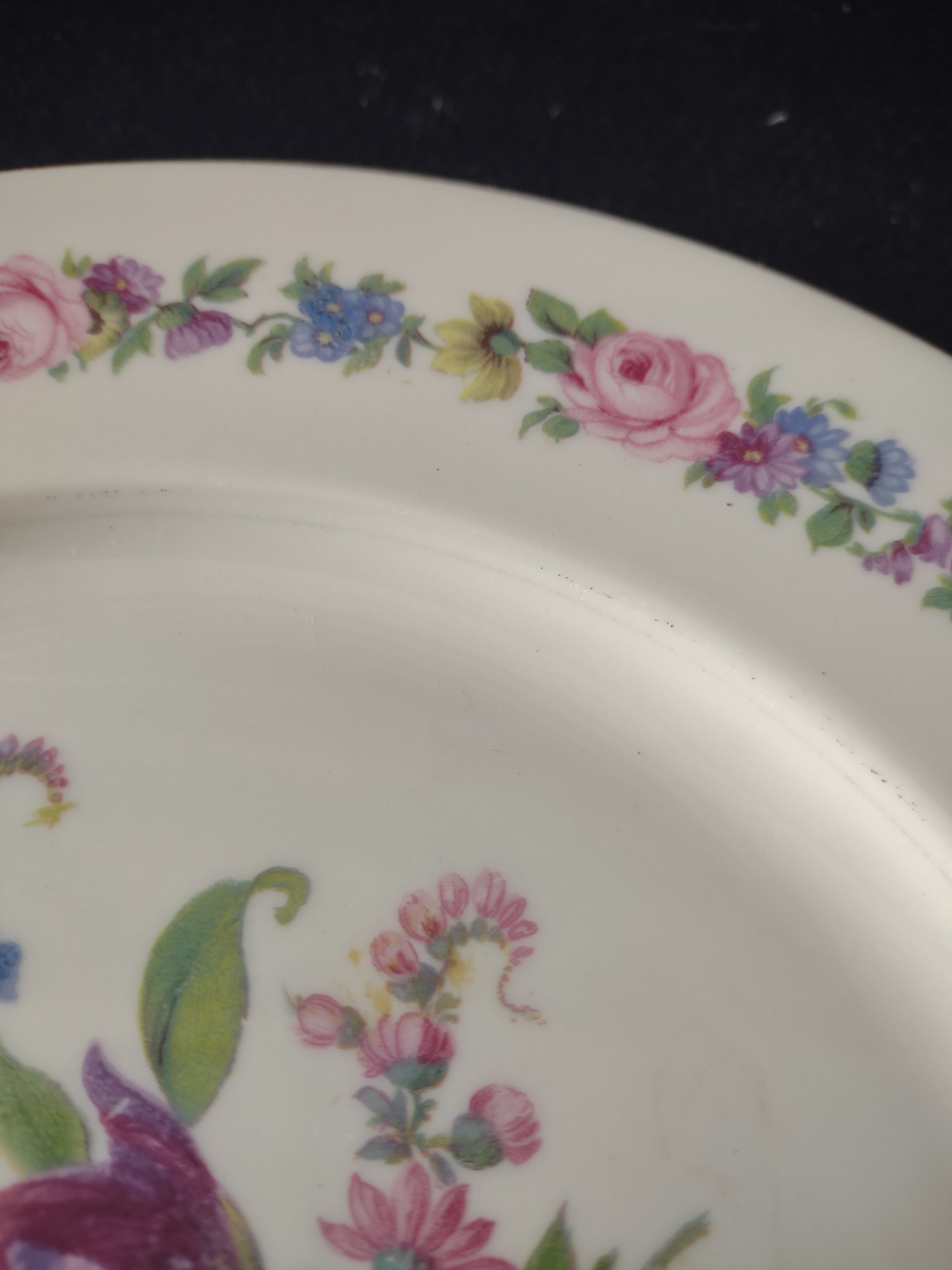 Vintage Castleton Manor Dinner Plates Pink Floral Set of 2 [6749]