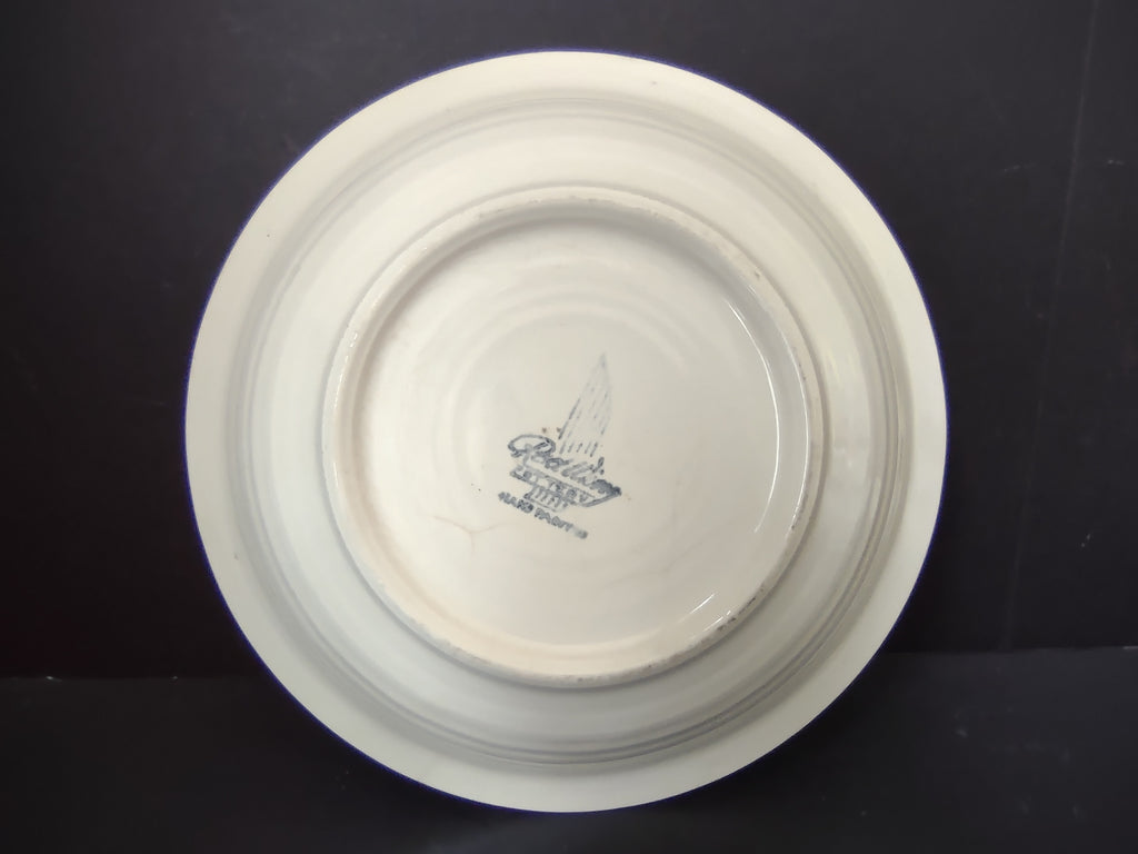 Vintage Red Wing Apple Serving Bowl 9" Hand Painted Floral Pink [6771]