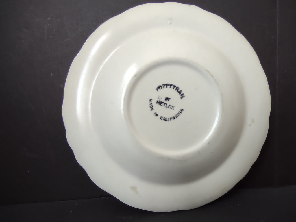 Vintage Metlox Poppytrail Grape Saucer 6" Blue & Green Gold Accent [6770]