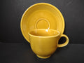 Vintage Fiesta Cup & Saucer Set Marigold Yellow No Backstamp [6768]