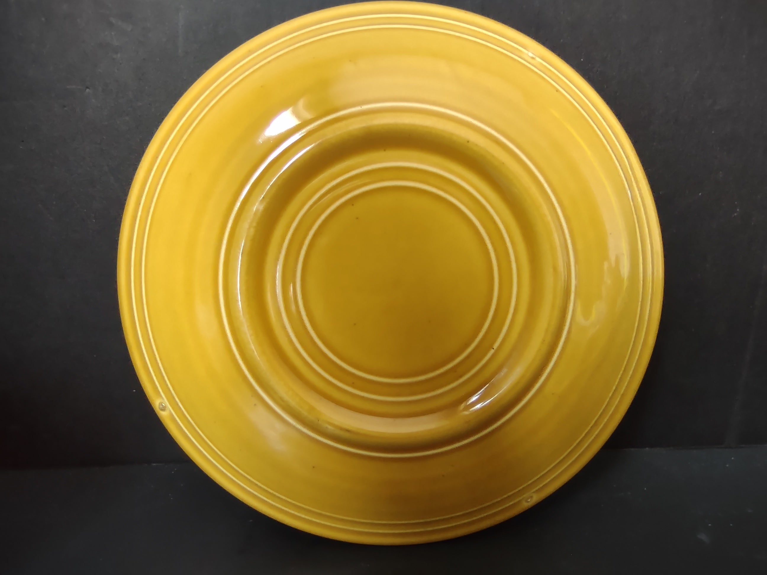 Vintage Fiesta Cup & Saucer Set Marigold Yellow No Backstamp [6768]