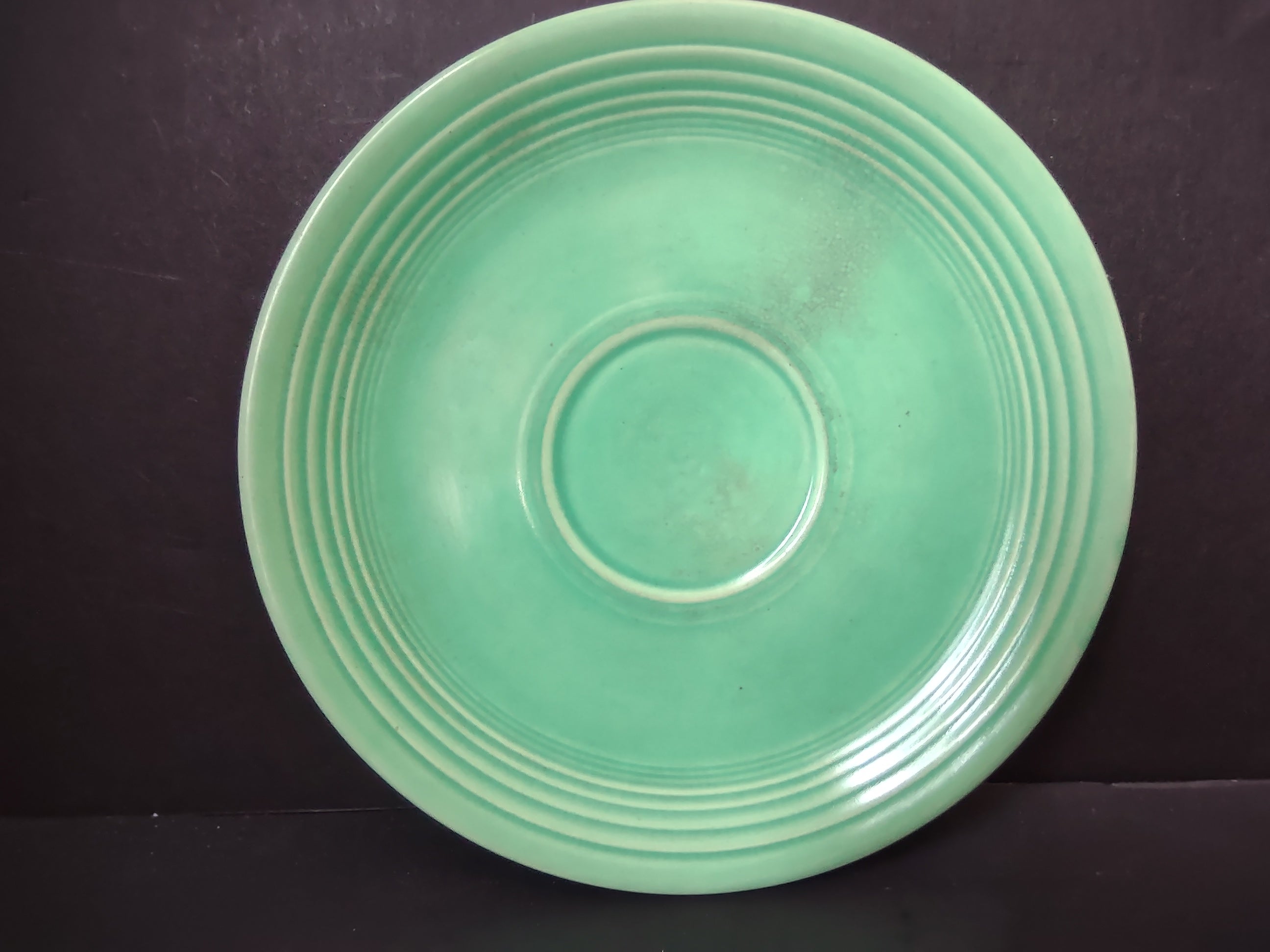 Vintage Fiesta Saucer Green 6" Concentric Ring No Backstamp [6767]