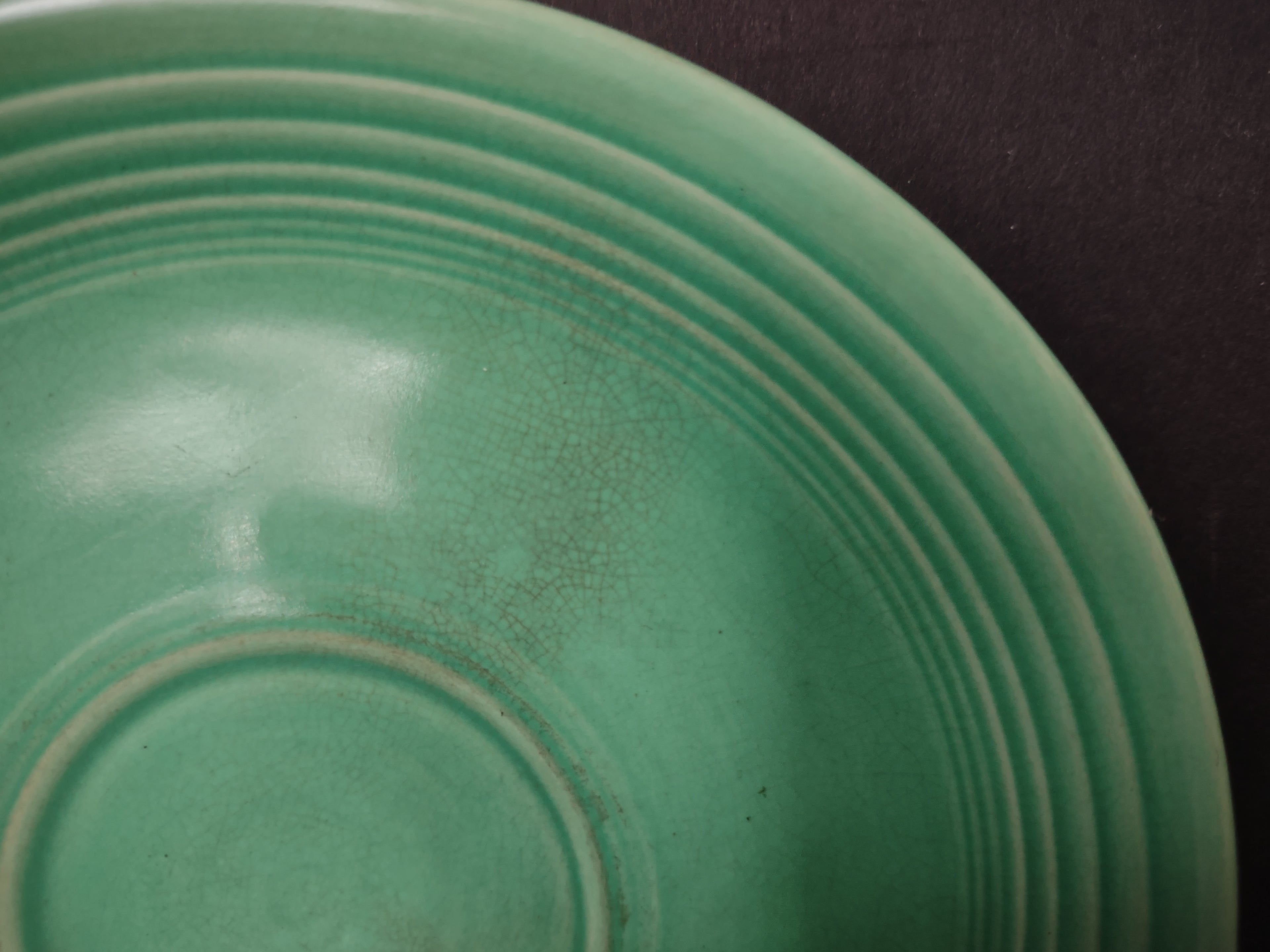 Vintage Fiesta Saucer Green 6" Concentric Ring No Backstamp [6767]
