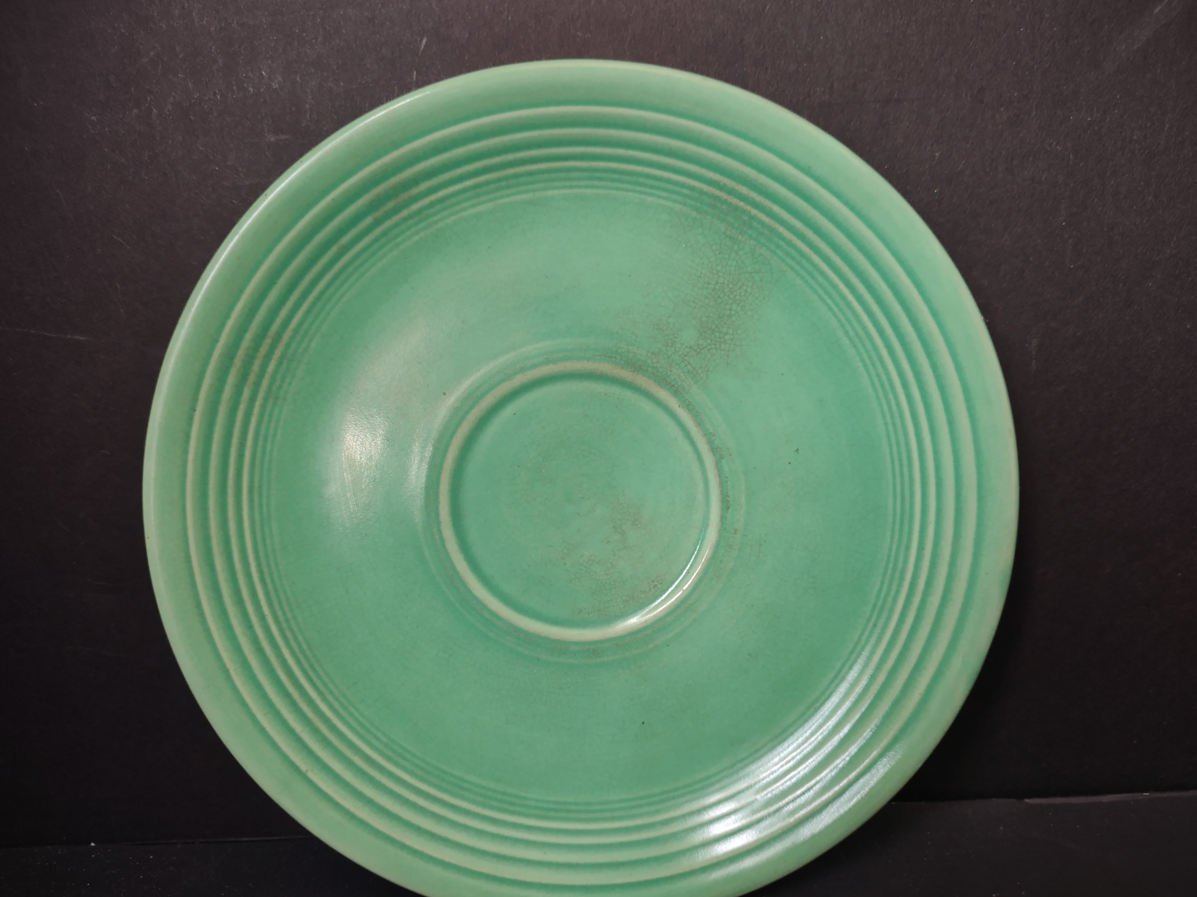 Vintage Fiesta Saucer Green 6" Concentric Ring No Backstamp [6767]
