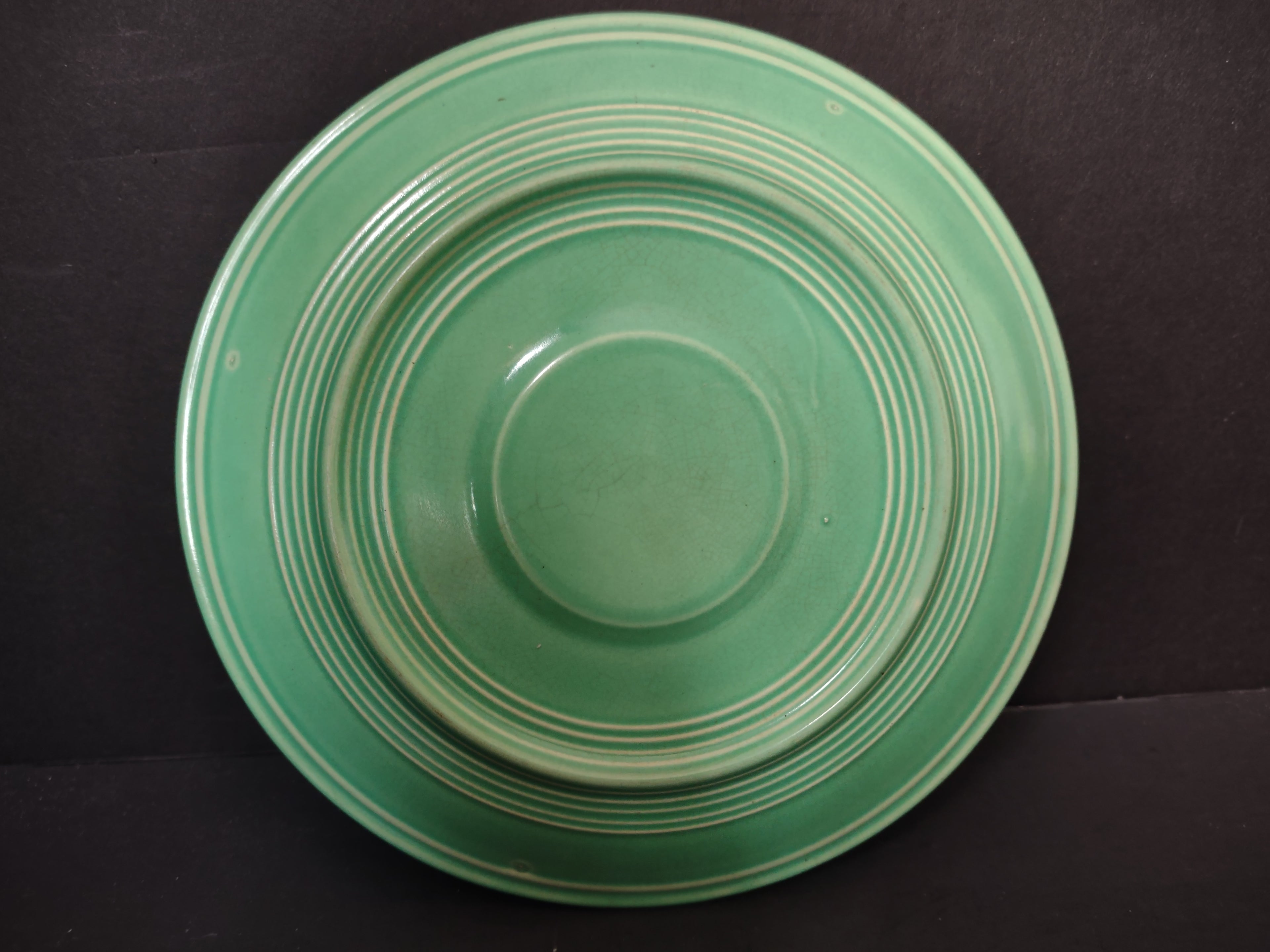 Vintage Fiesta Saucer Green 6" Concentric Ring No Backstamp [6767]