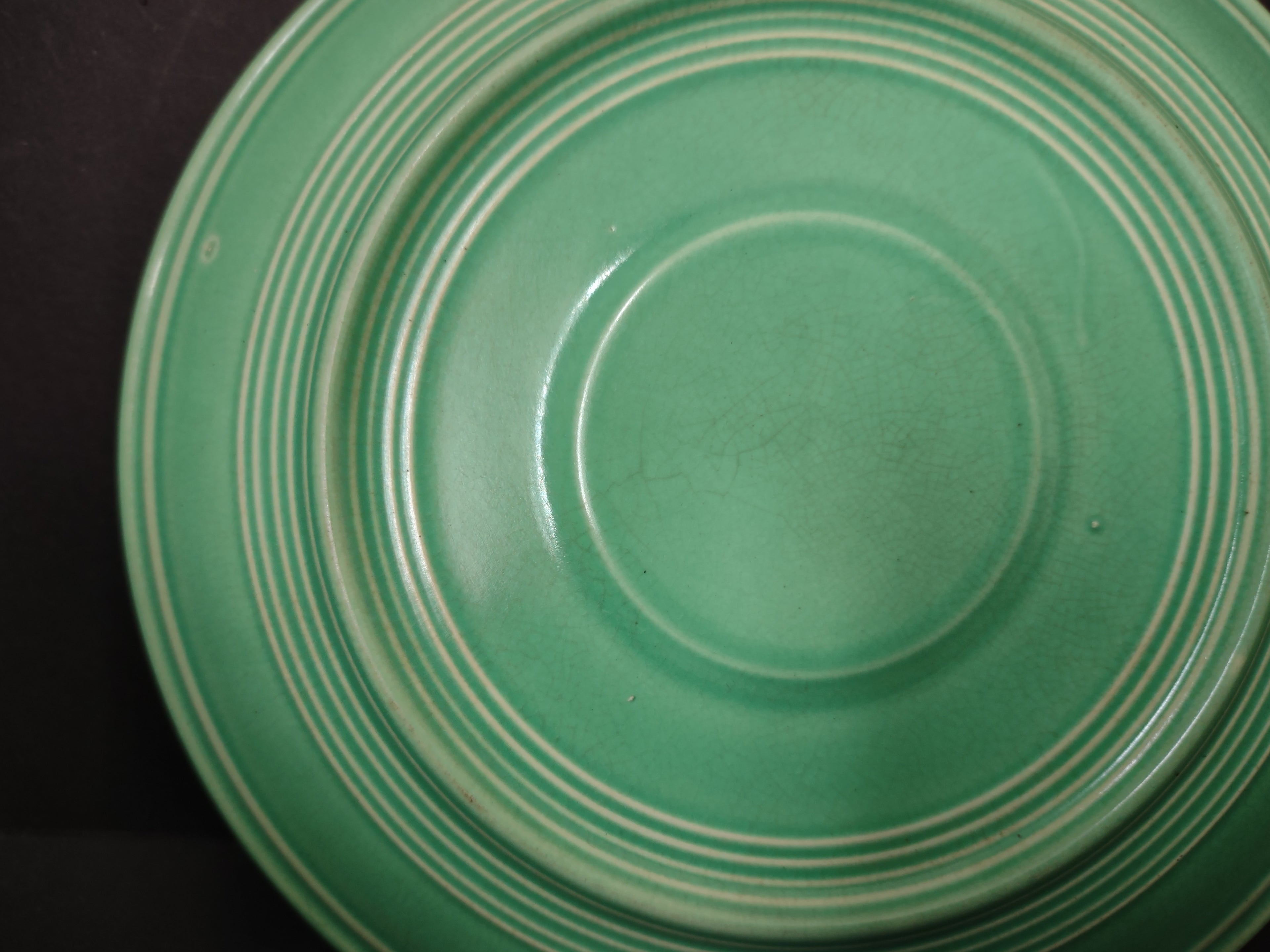 Vintage Fiesta Saucer Green 6" Concentric Ring No Backstamp [6767]