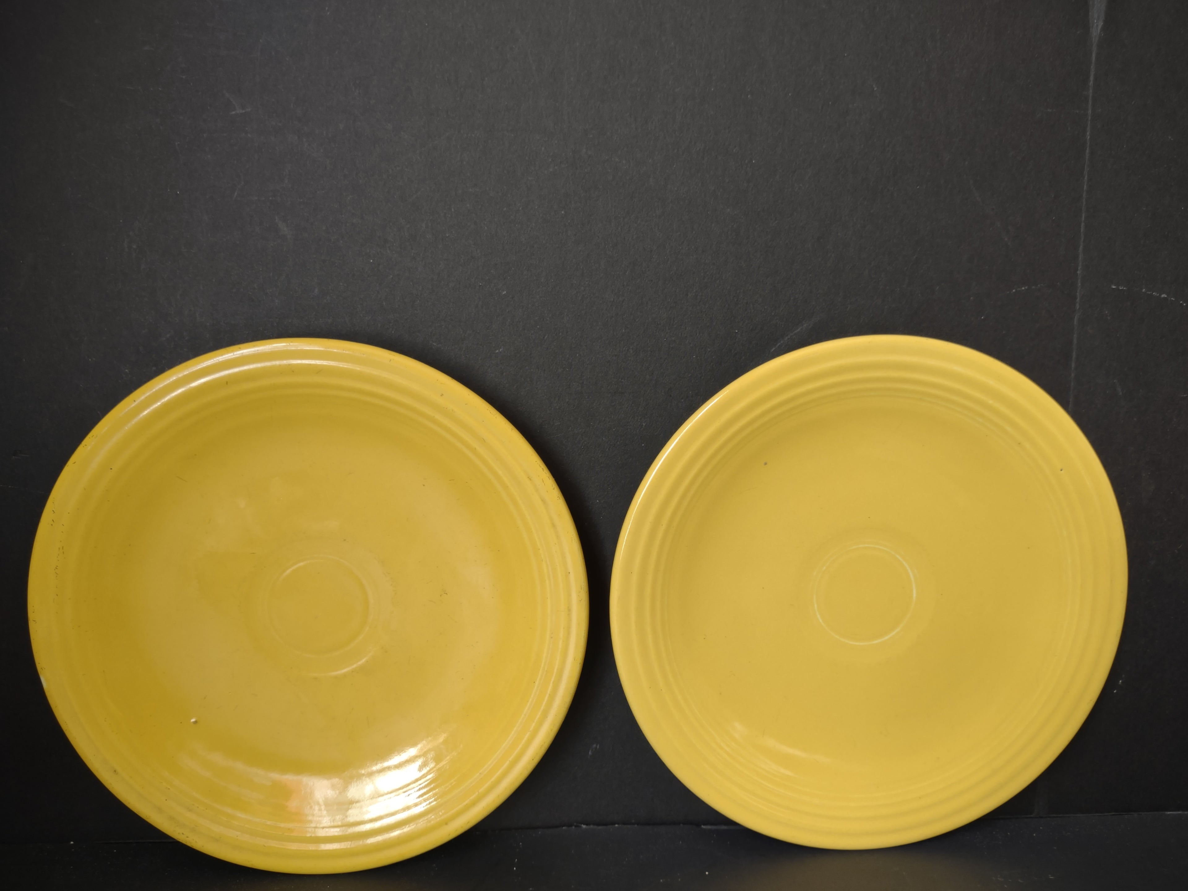 Vintage Fiesta Saucer Yellow 6" Set of 2 Genuine Fiesta Backstamp [6765]
