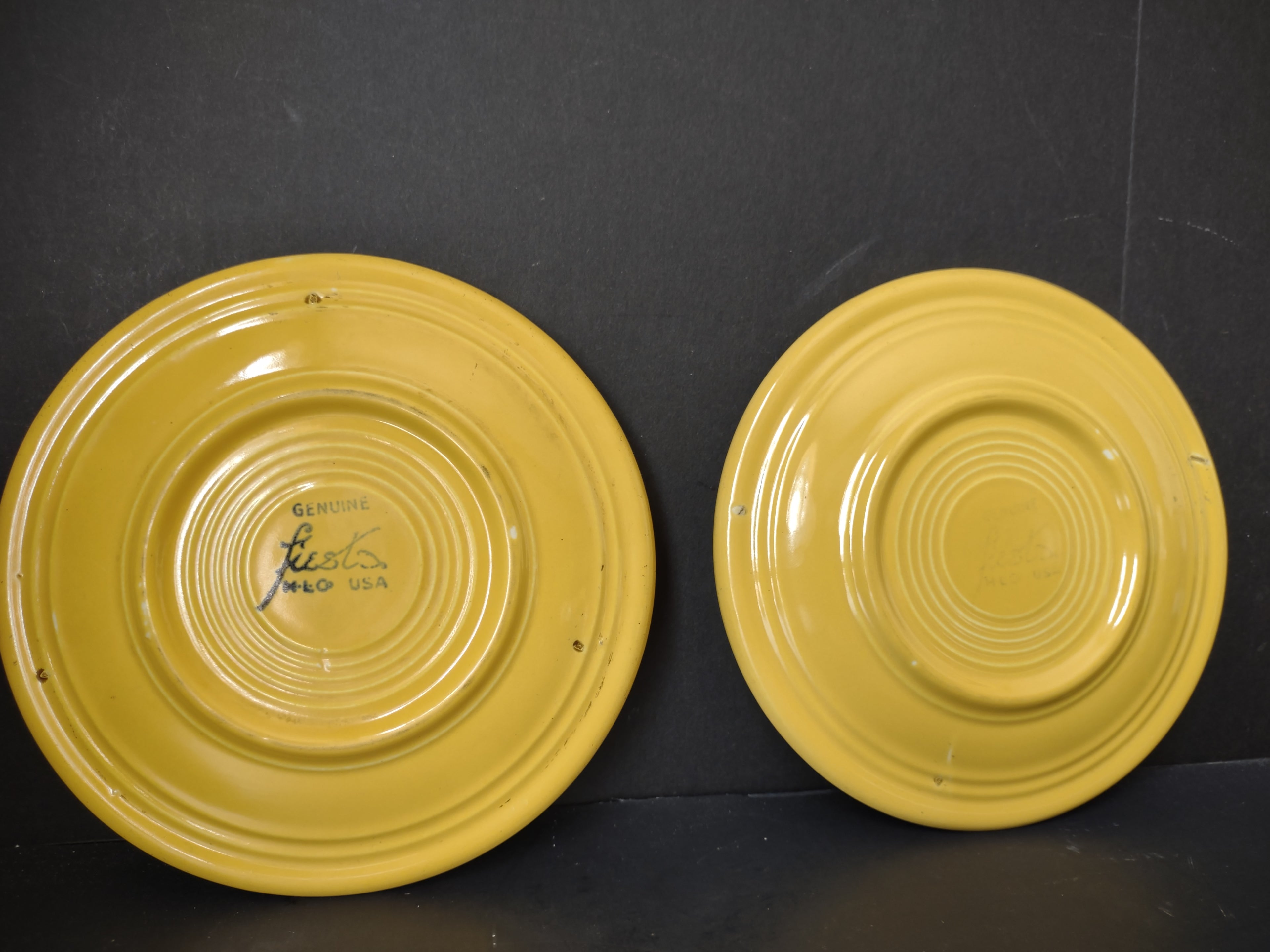 Vintage Fiesta Saucer Yellow 6" Set of 2 Genuine Fiesta Backstamp [6765]