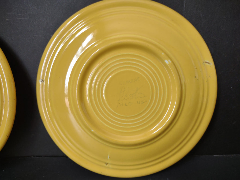 Vintage Fiesta Saucer Yellow 6" Set of 2 Genuine Fiesta Backstamp [6765]
