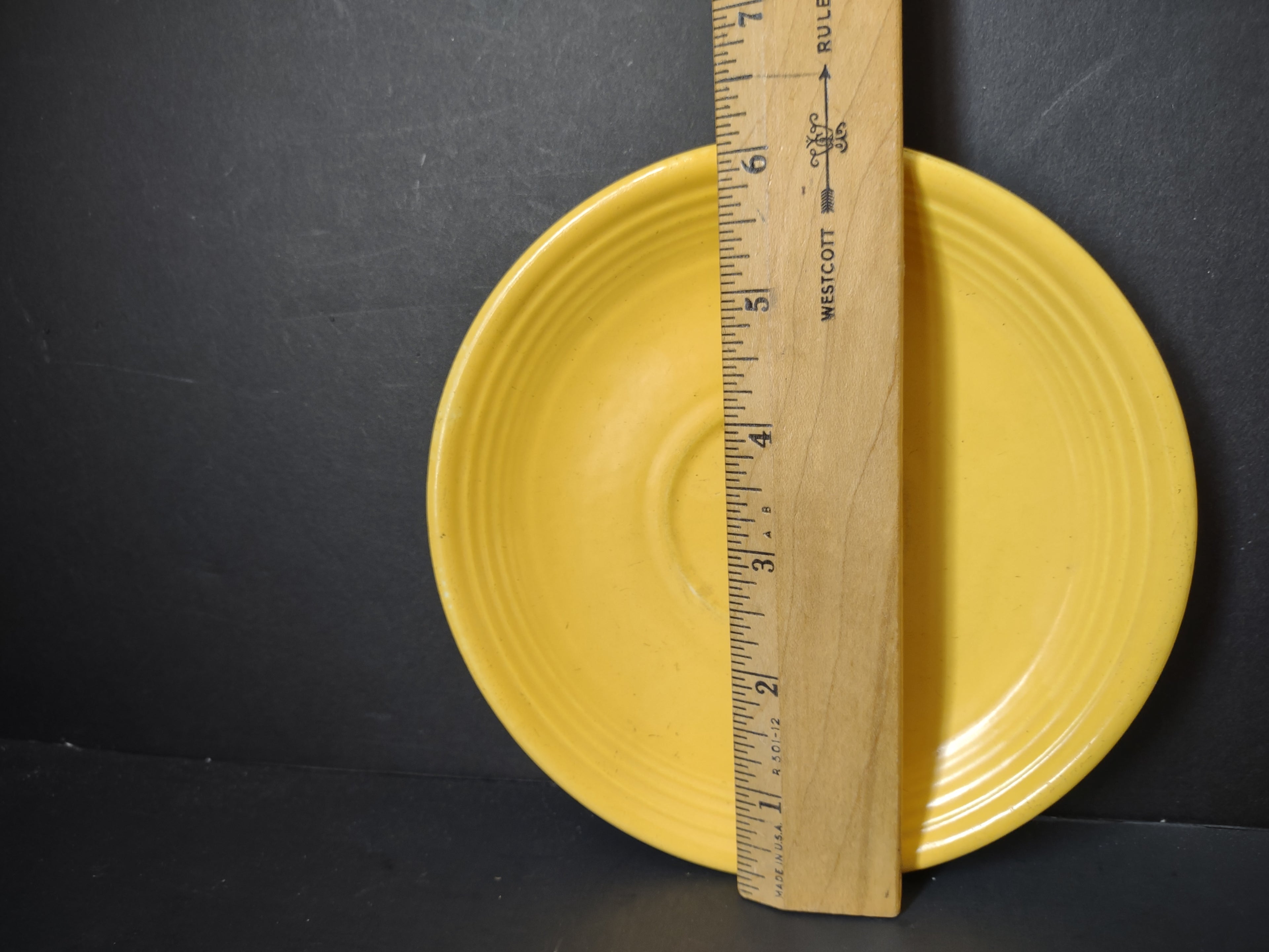 Vintage Fiesta Yellow Tea Saucer Homer Laughlin HLC USA Retro MCM [6763]