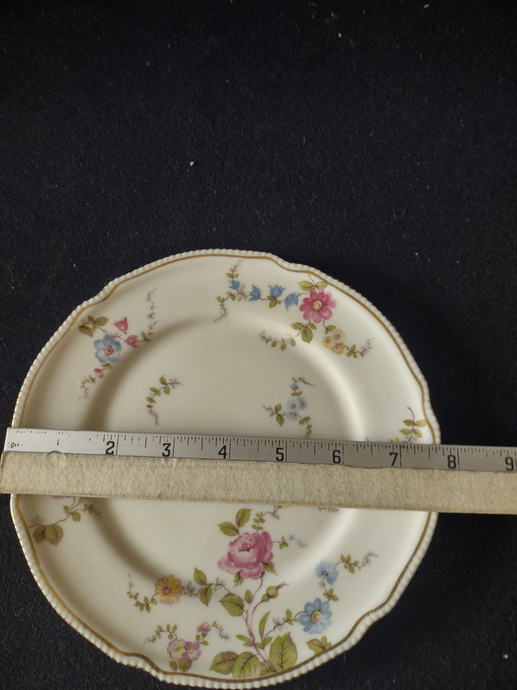 Vintage Castleton China Sunnyvale Floral 8" Plate Pink Blue Yellow [6752]