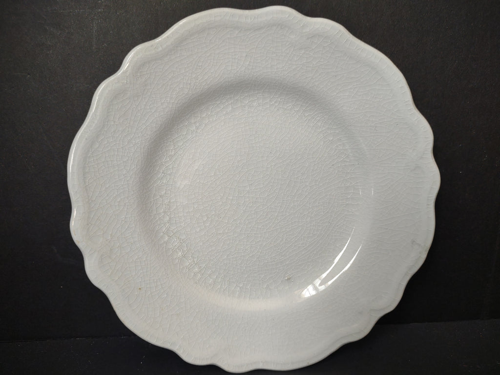 Vintage Grindley England Ironstone White Scalloped Plate [6760]