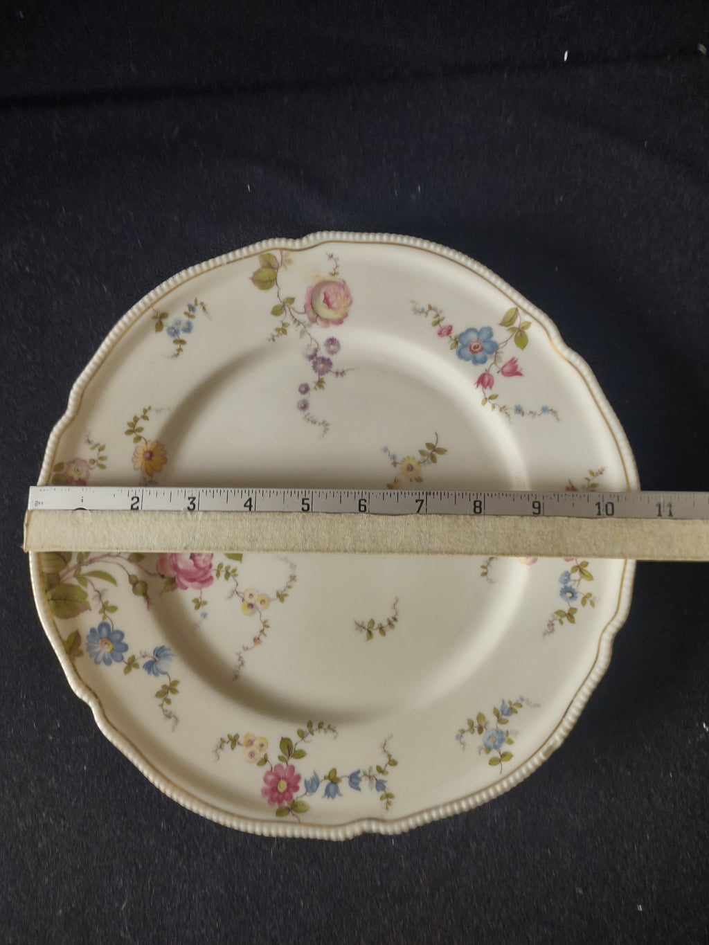 Vintage Castleton China Sunnyvale Dinner Plates Pink Blue Floral Set of 2 [6754]